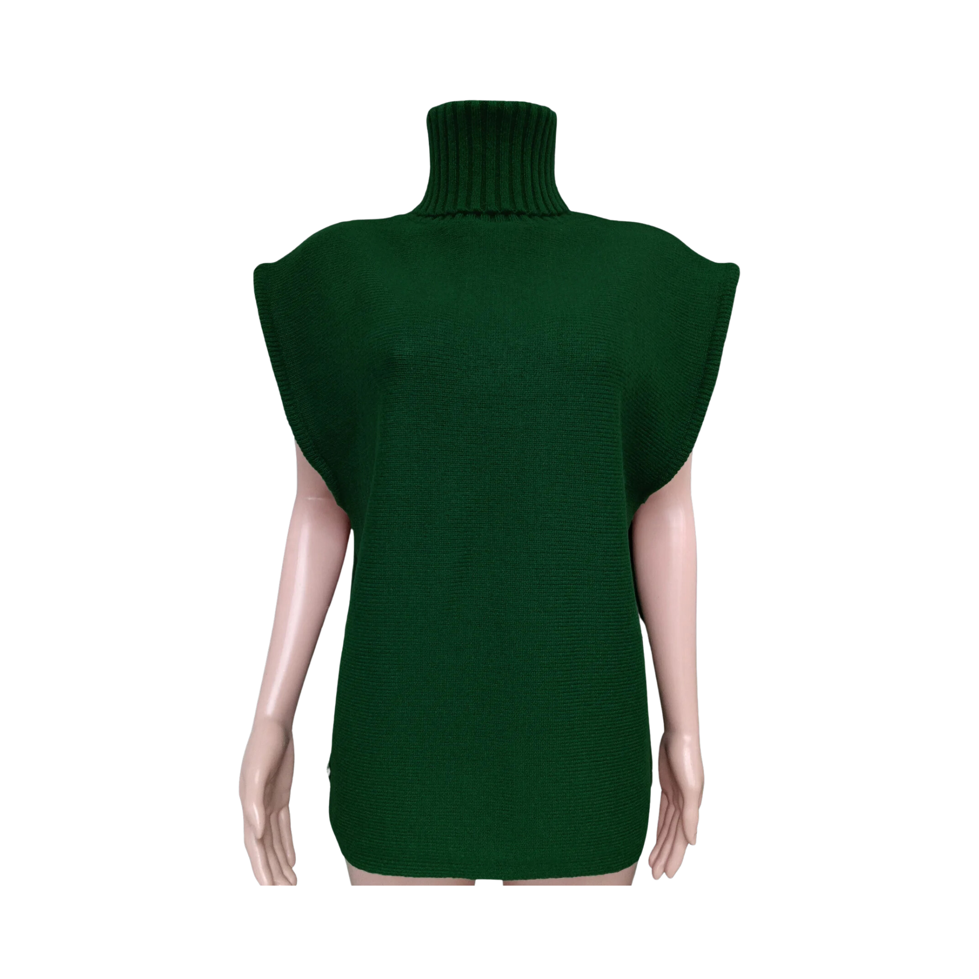 Pre Order:  Turtleneck Sleeveless Knitted Sweater