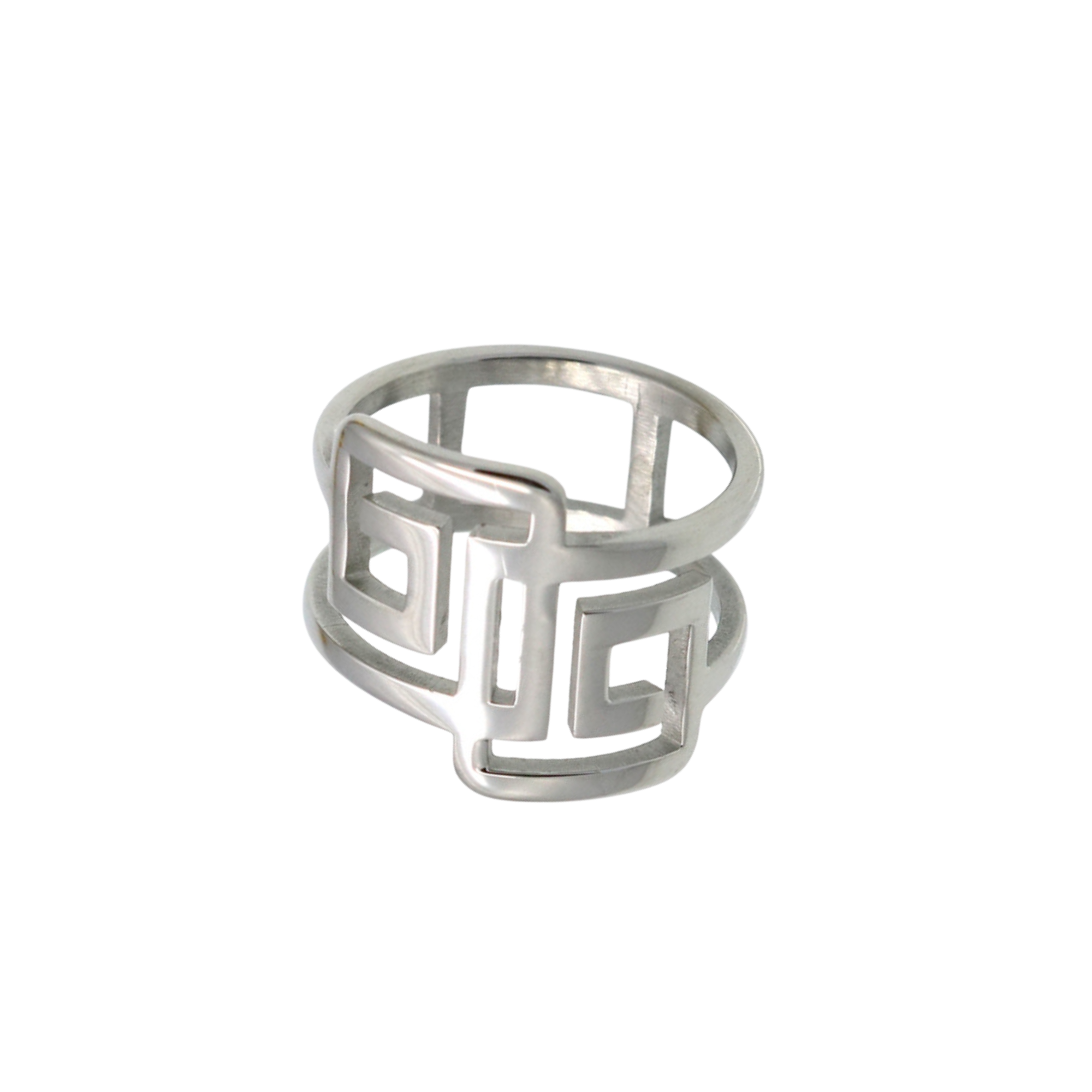 Pre Order:  Greek Key Titanium Steel Ring