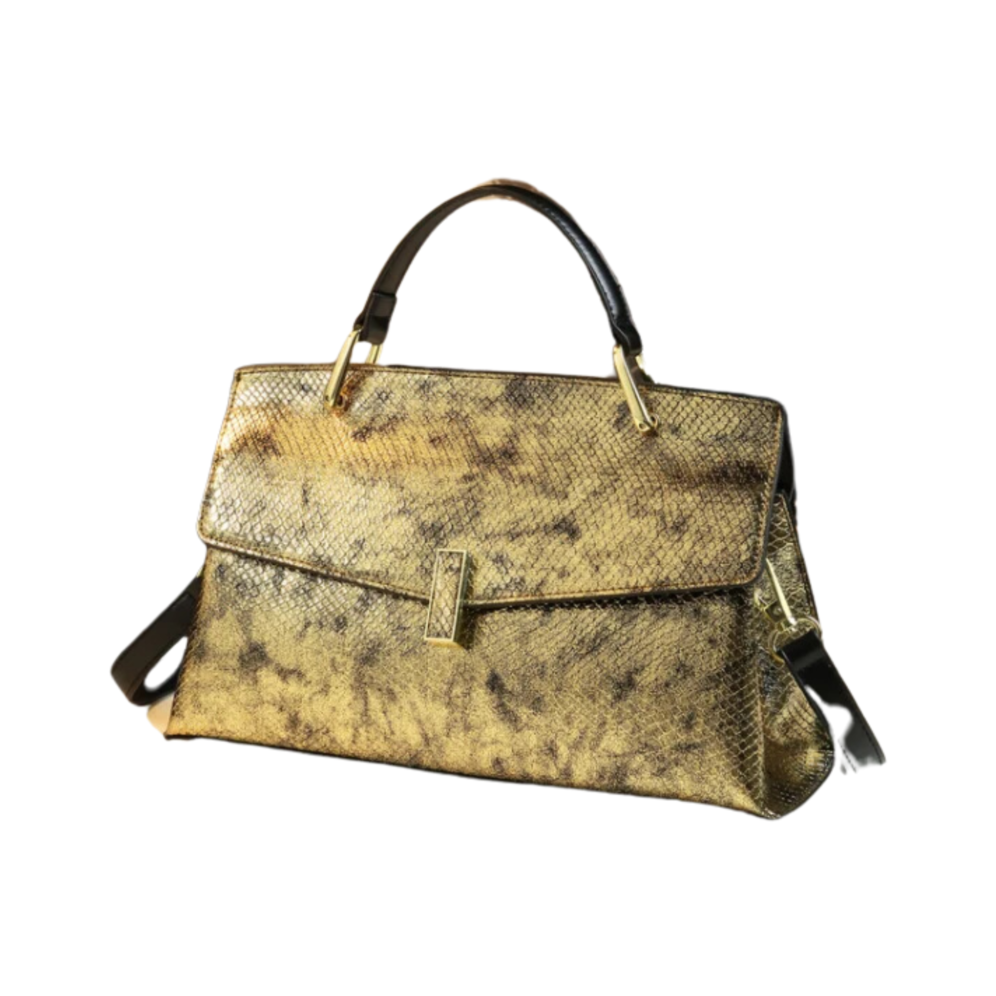 Pre Order:  Snake Print Top Handle Handbag