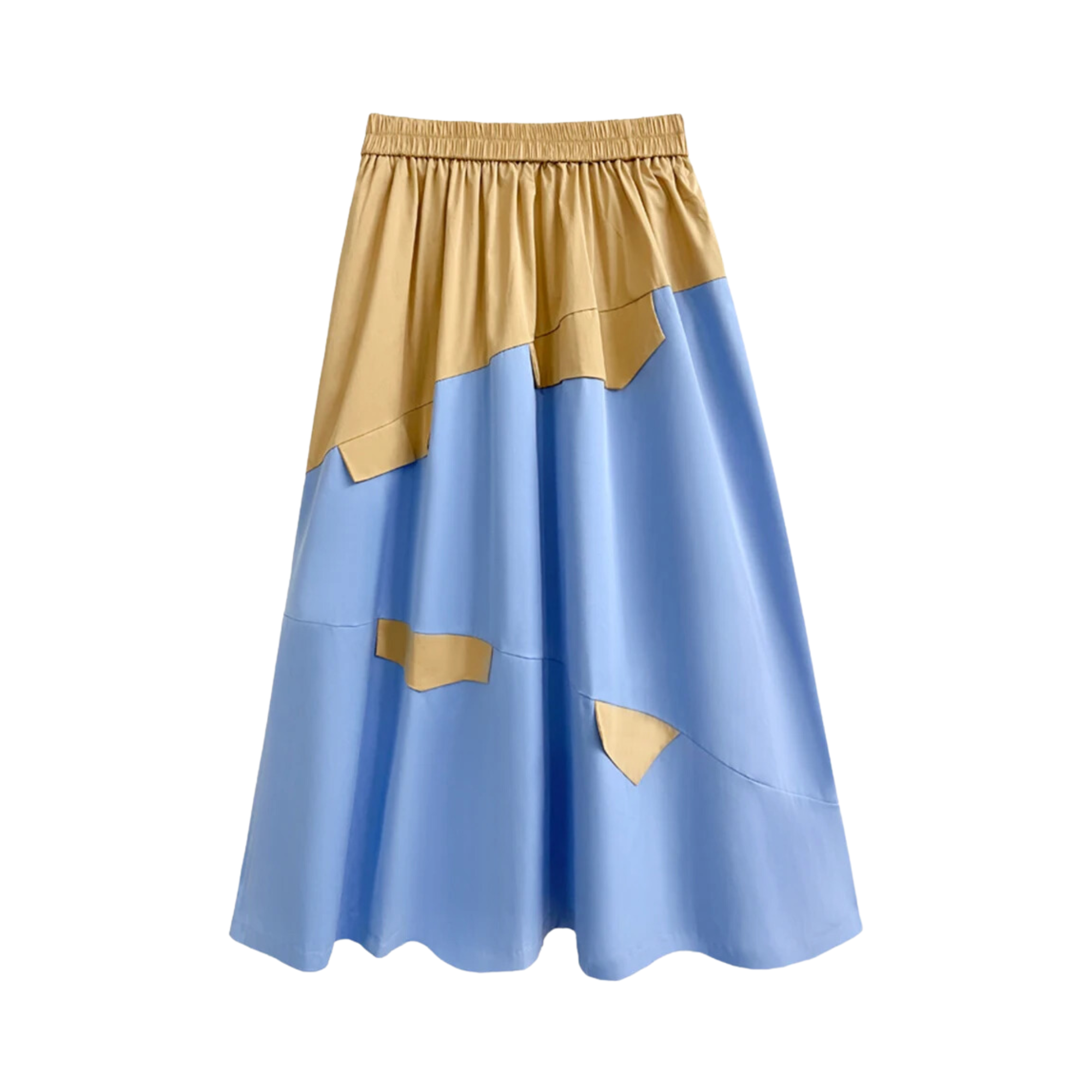 Flaps Mid-Calf Spliced Cotton Skirt - Pre Order: Ships Feb 29