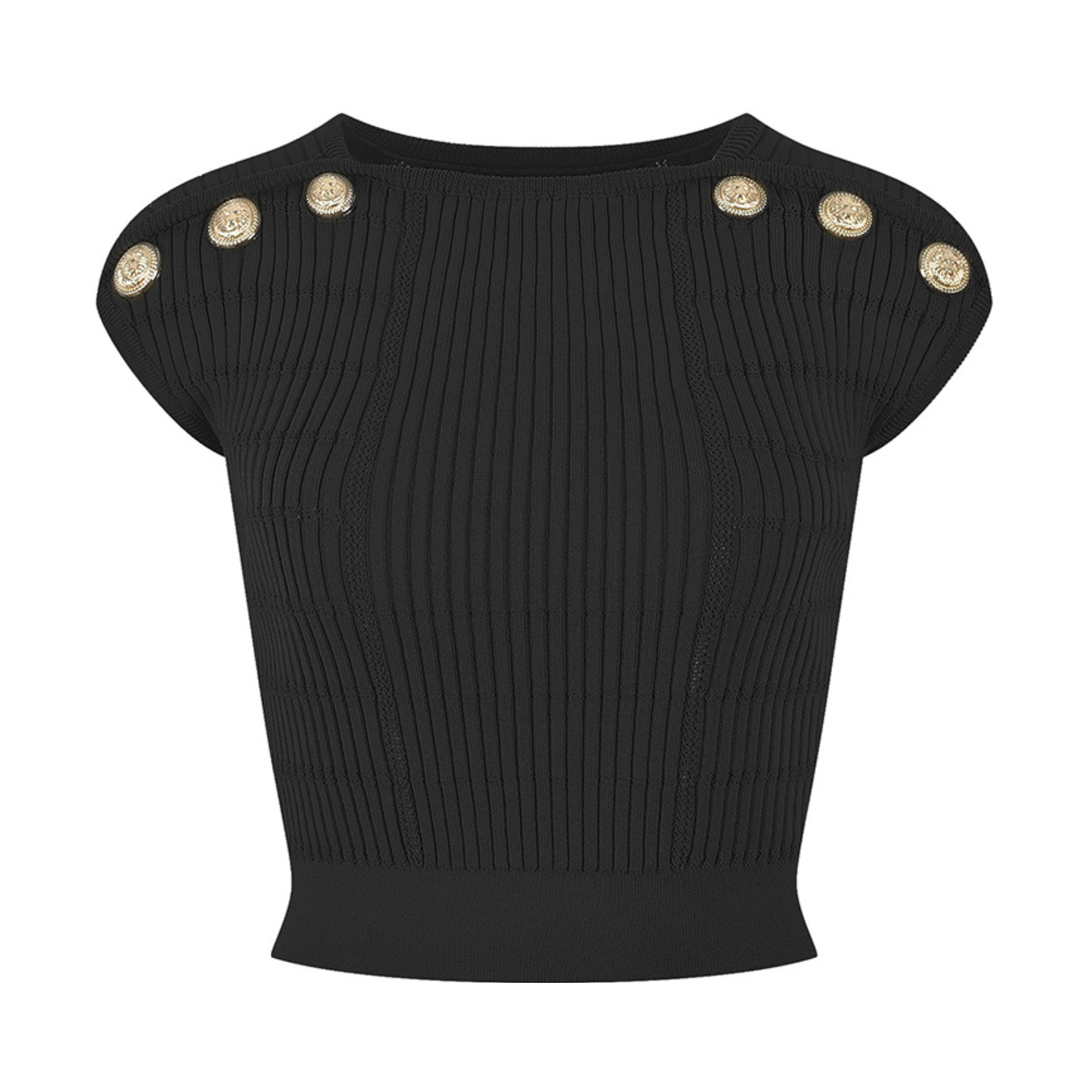 Pre Order:  Button Detailed Ribbed Crop Top