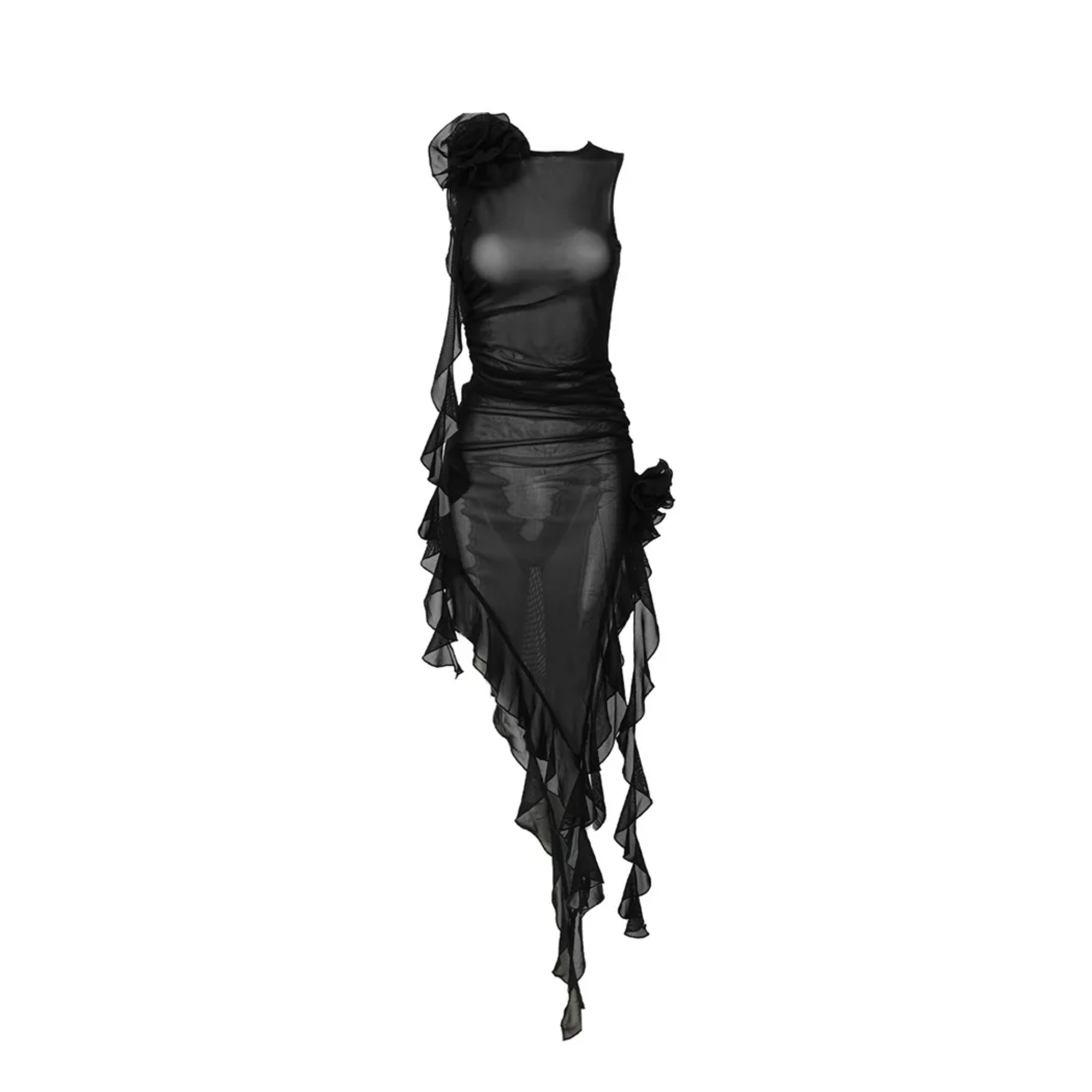 3D Floral Sheer Midi Dress - Pre Order: Ships Feb 29