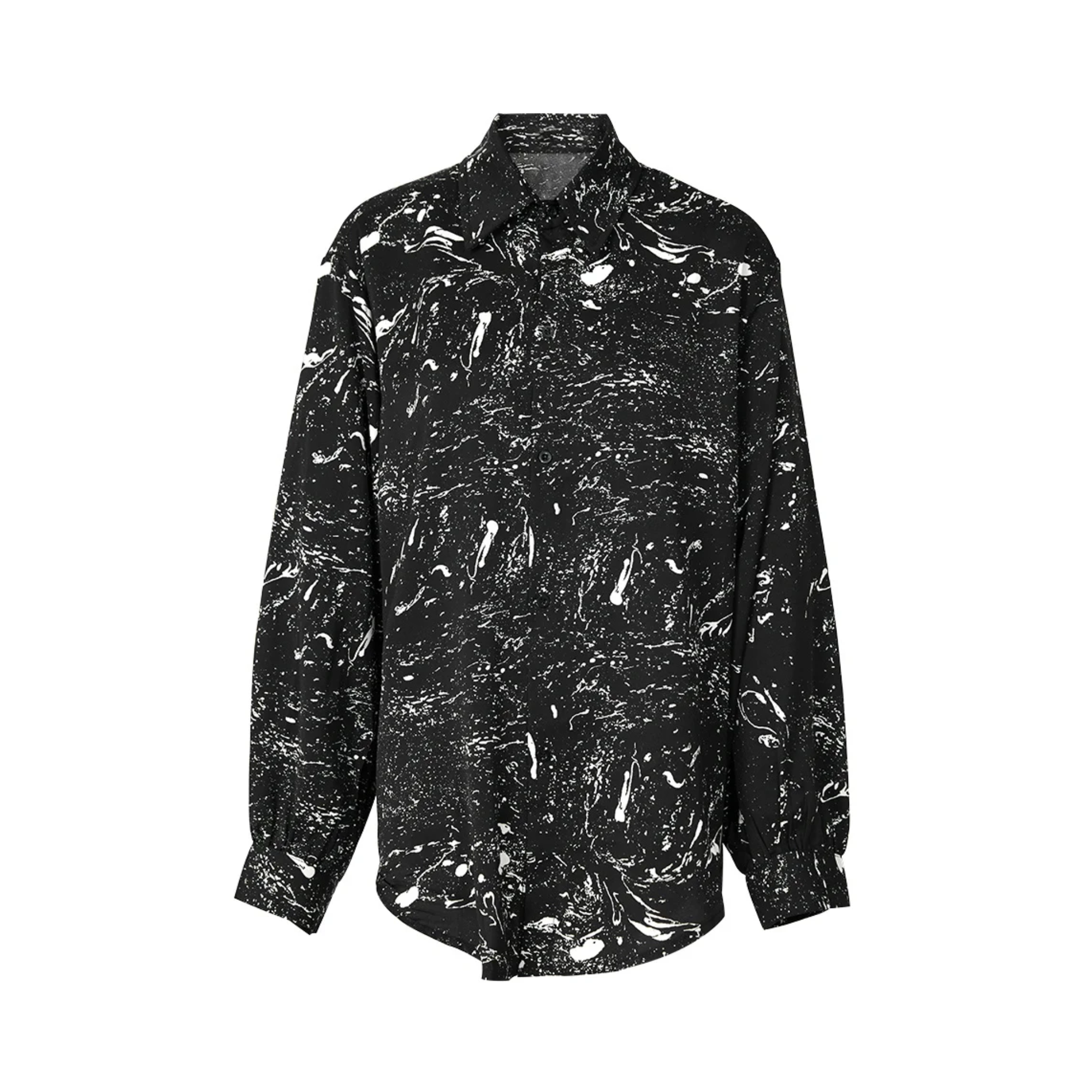 Splatter Contrast Print Loose Shirt