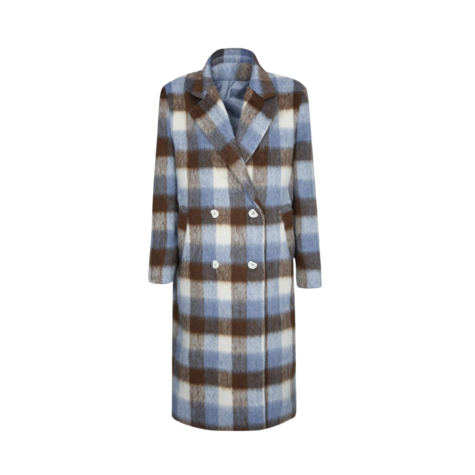 Pre Order:  Plaid Double Breasted Belted Coat