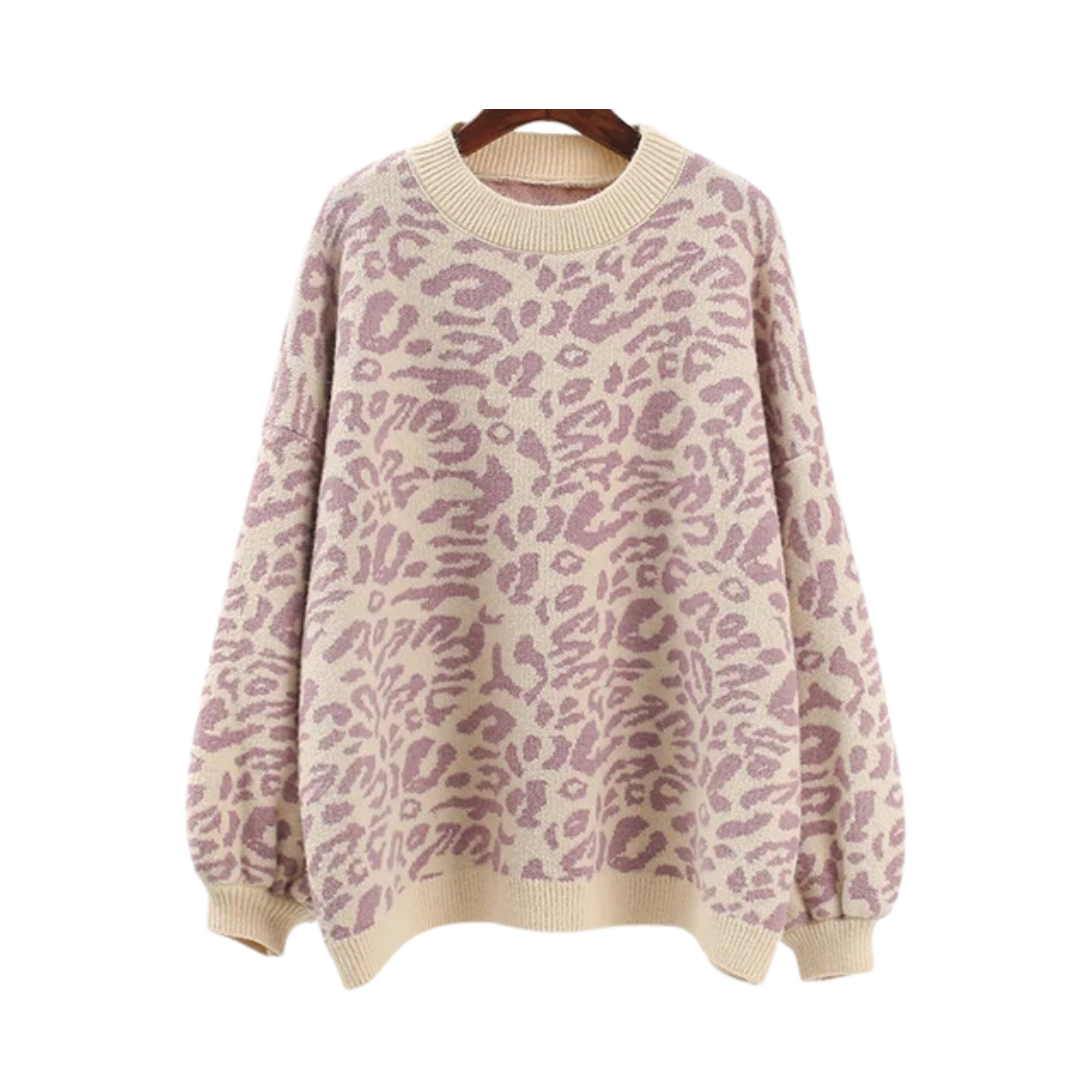 Pre Order:  Leopard Round Neck Knit Sweater