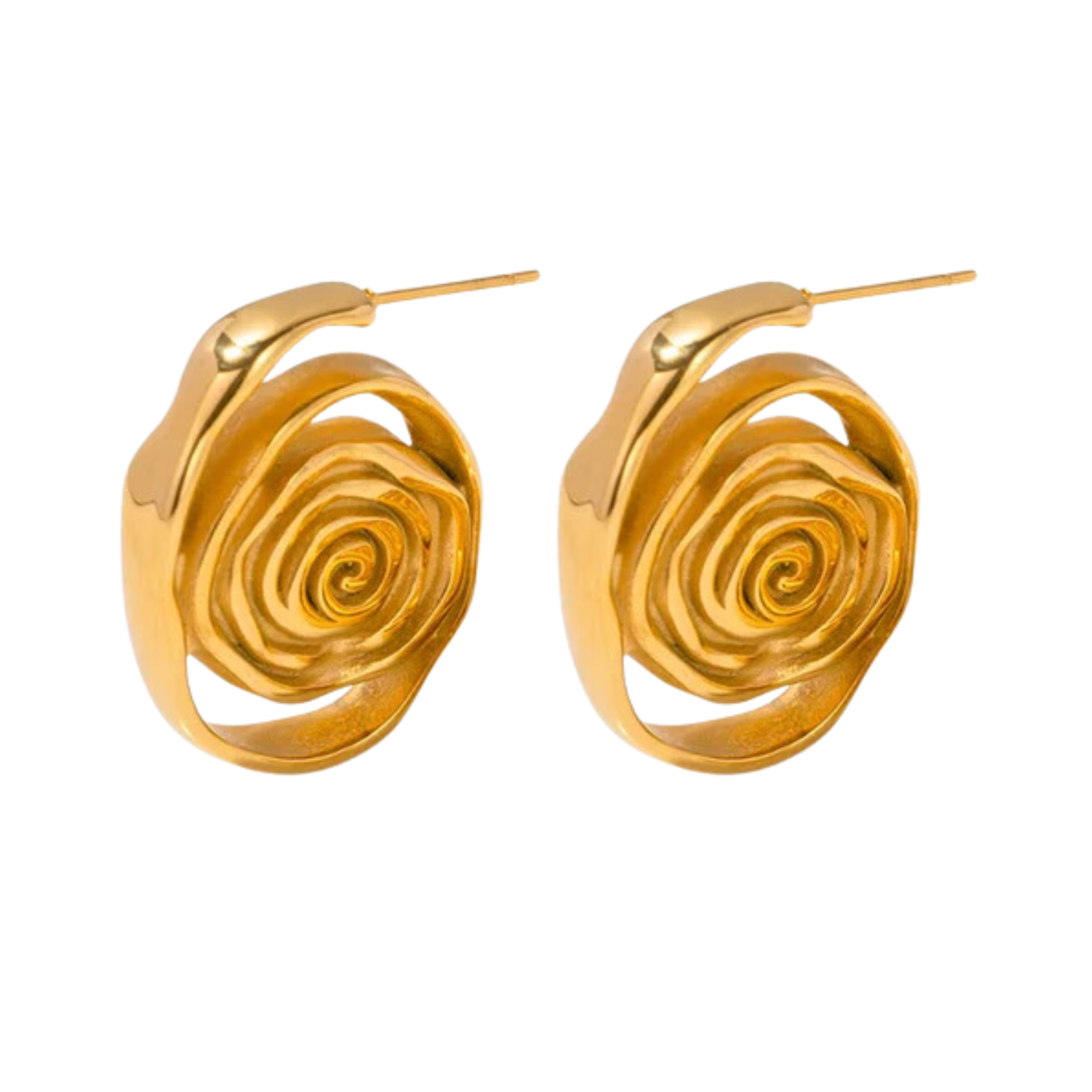 Pre Order:  Spiral Rosette Gold Plated Earrings