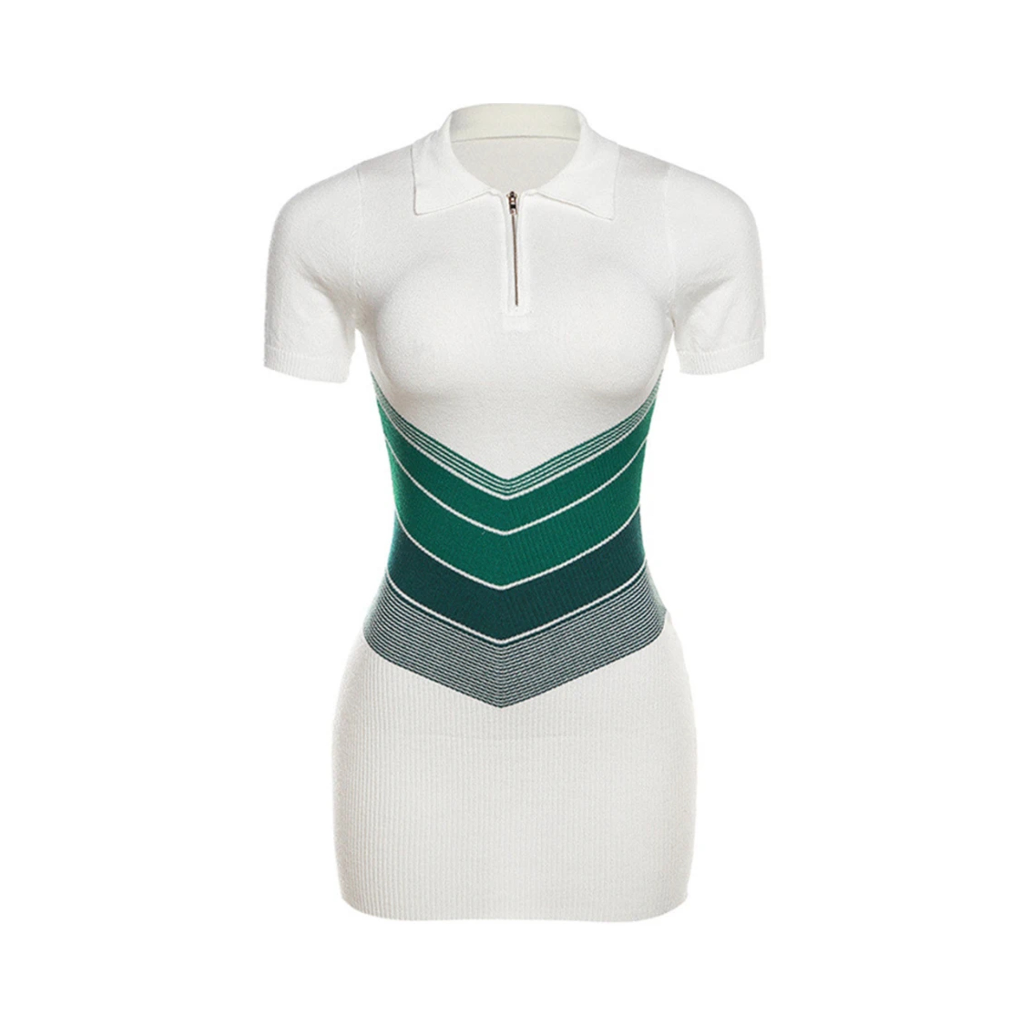 Pre Order:  Chevron Polo Knit Midi Dress