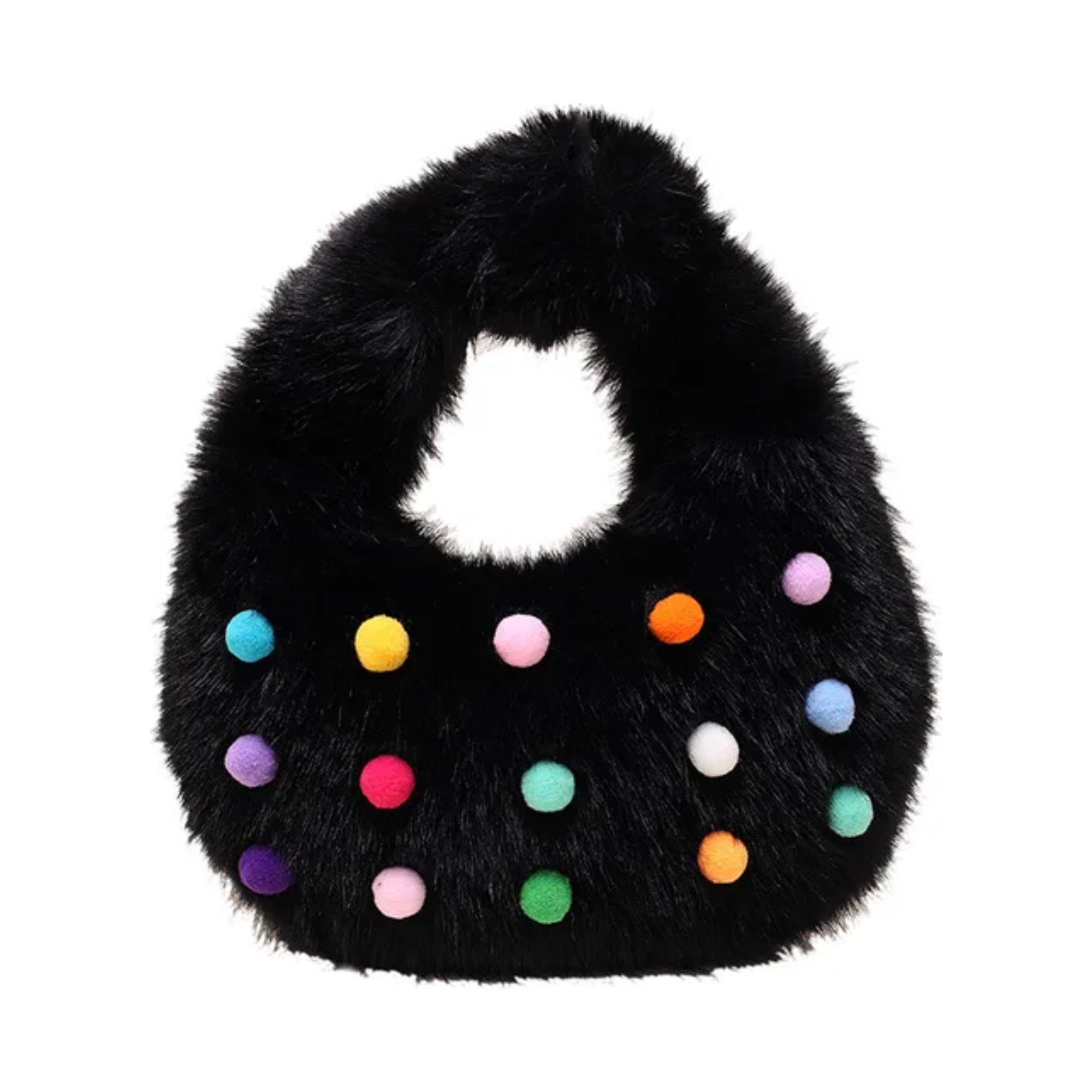 Pre Order:  Multicolor Fur Balls Cloud Bag