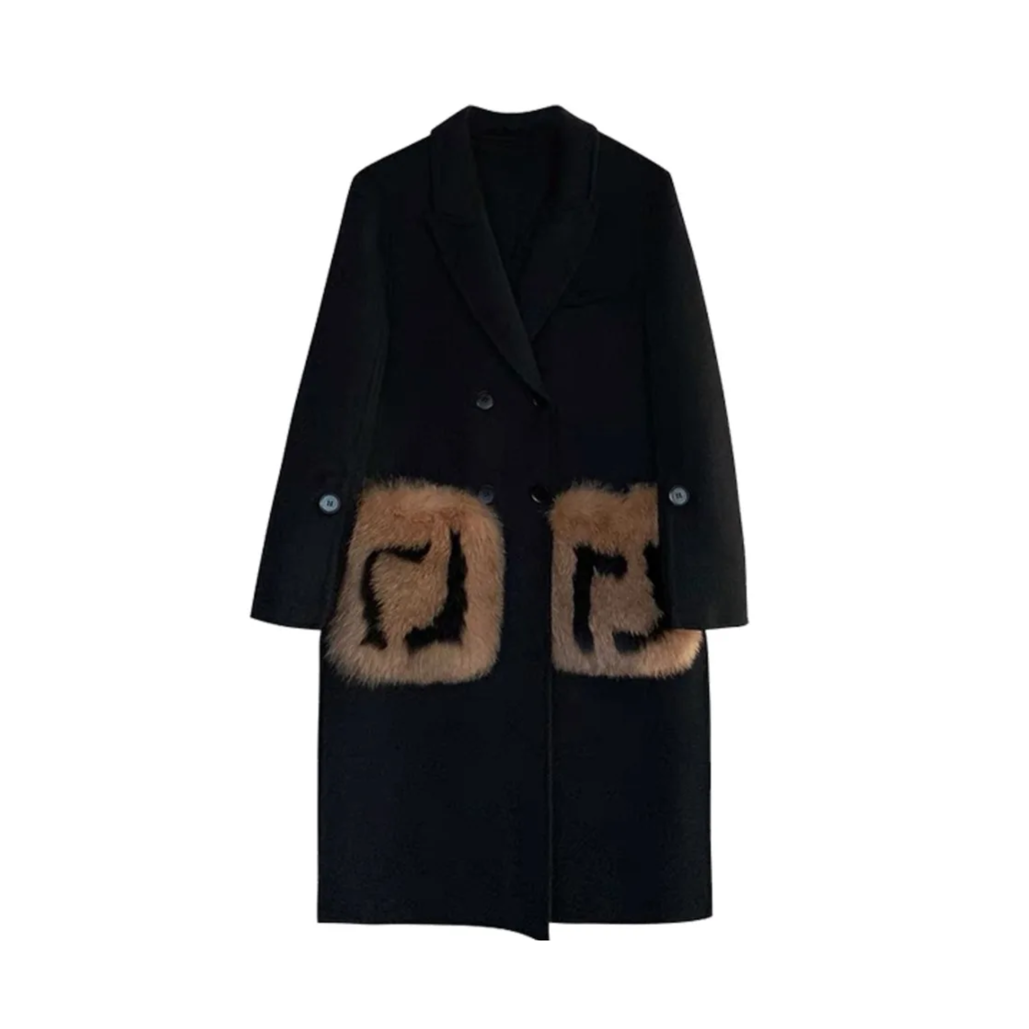 Furry Icon Pockets Woolen Coat