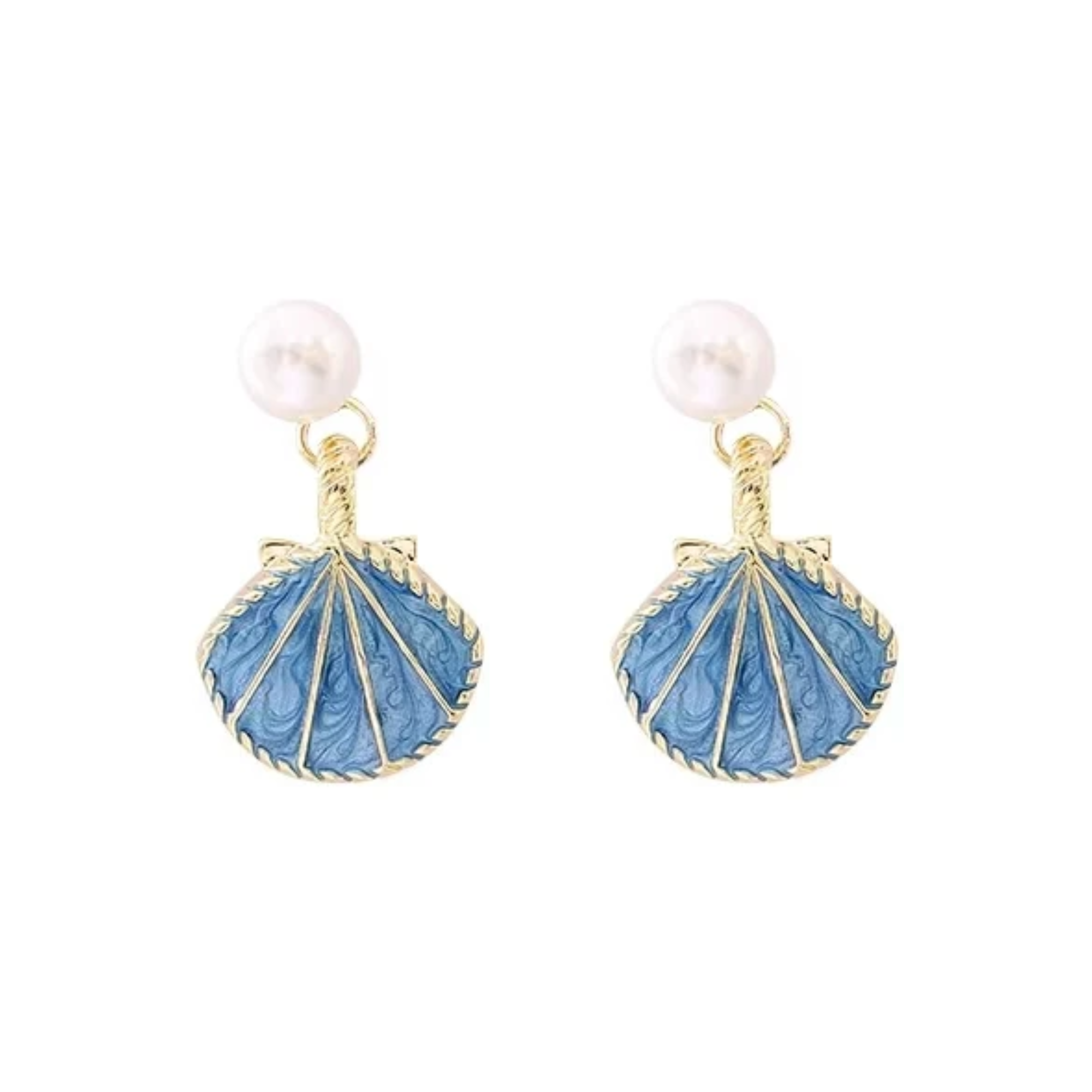 Pre Order:  Shell Faux Pearl Drop Earrings