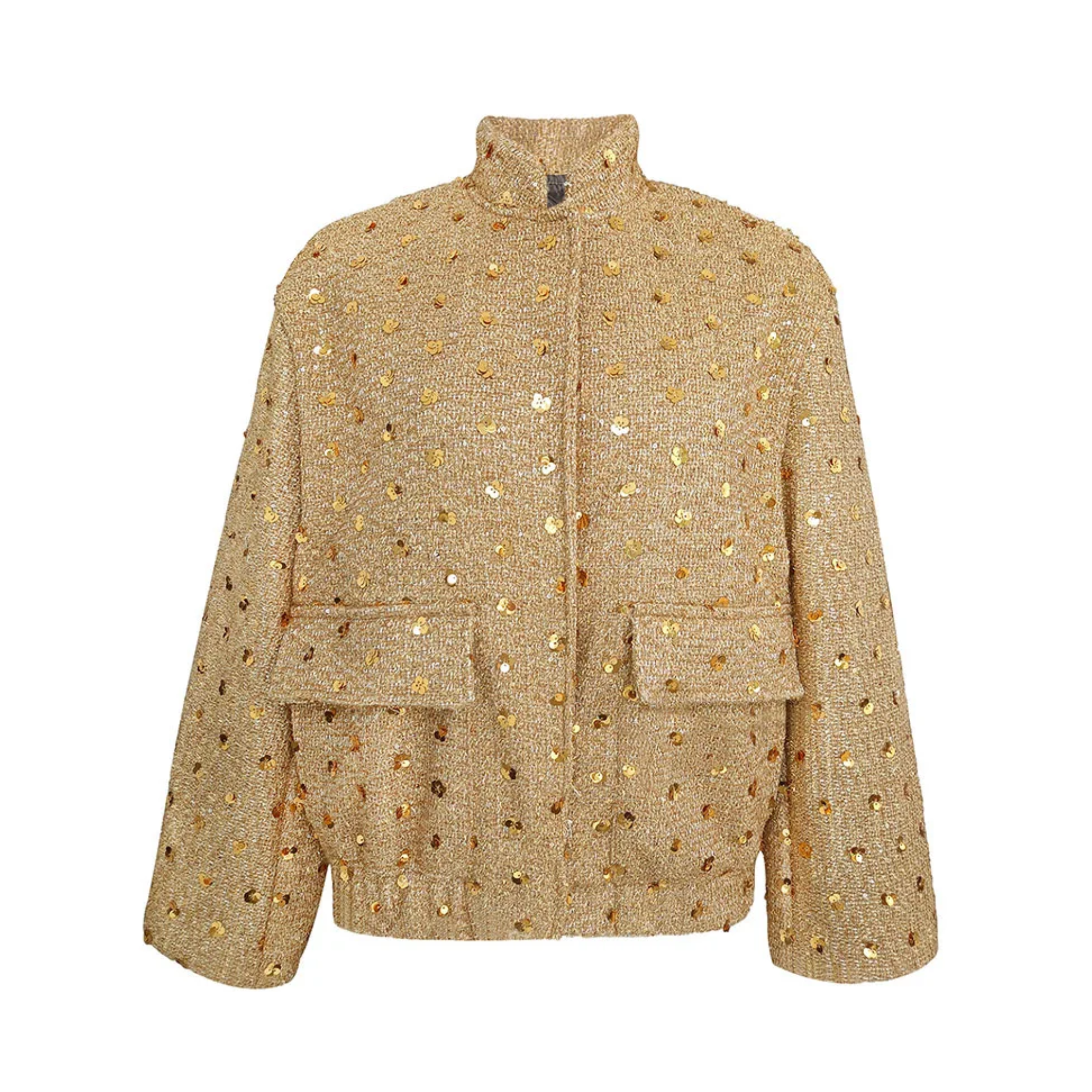 Pre Order:  Glitter Sequins Stand Collar Jacket