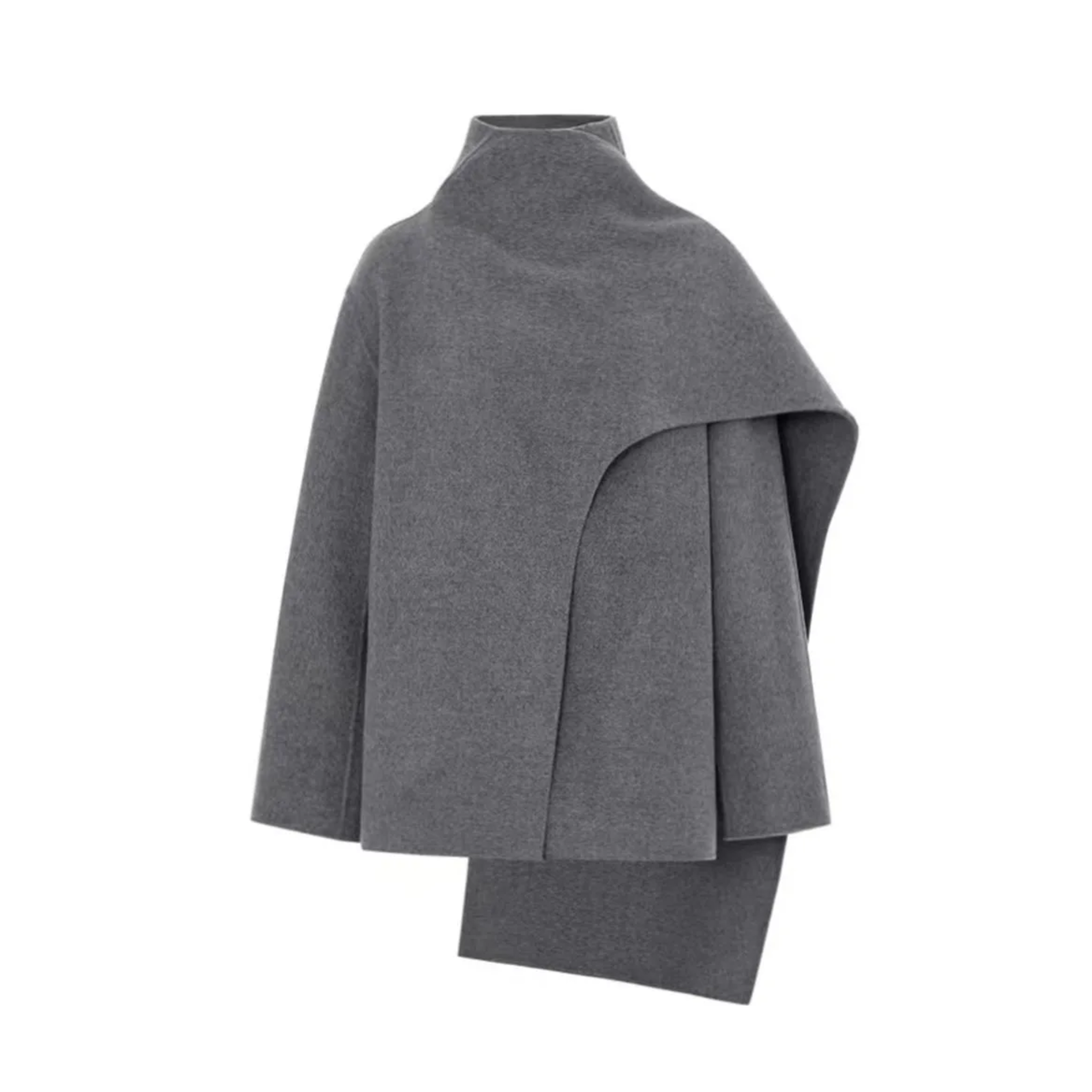 Pre Order:  Scarf Collar Wool Coat