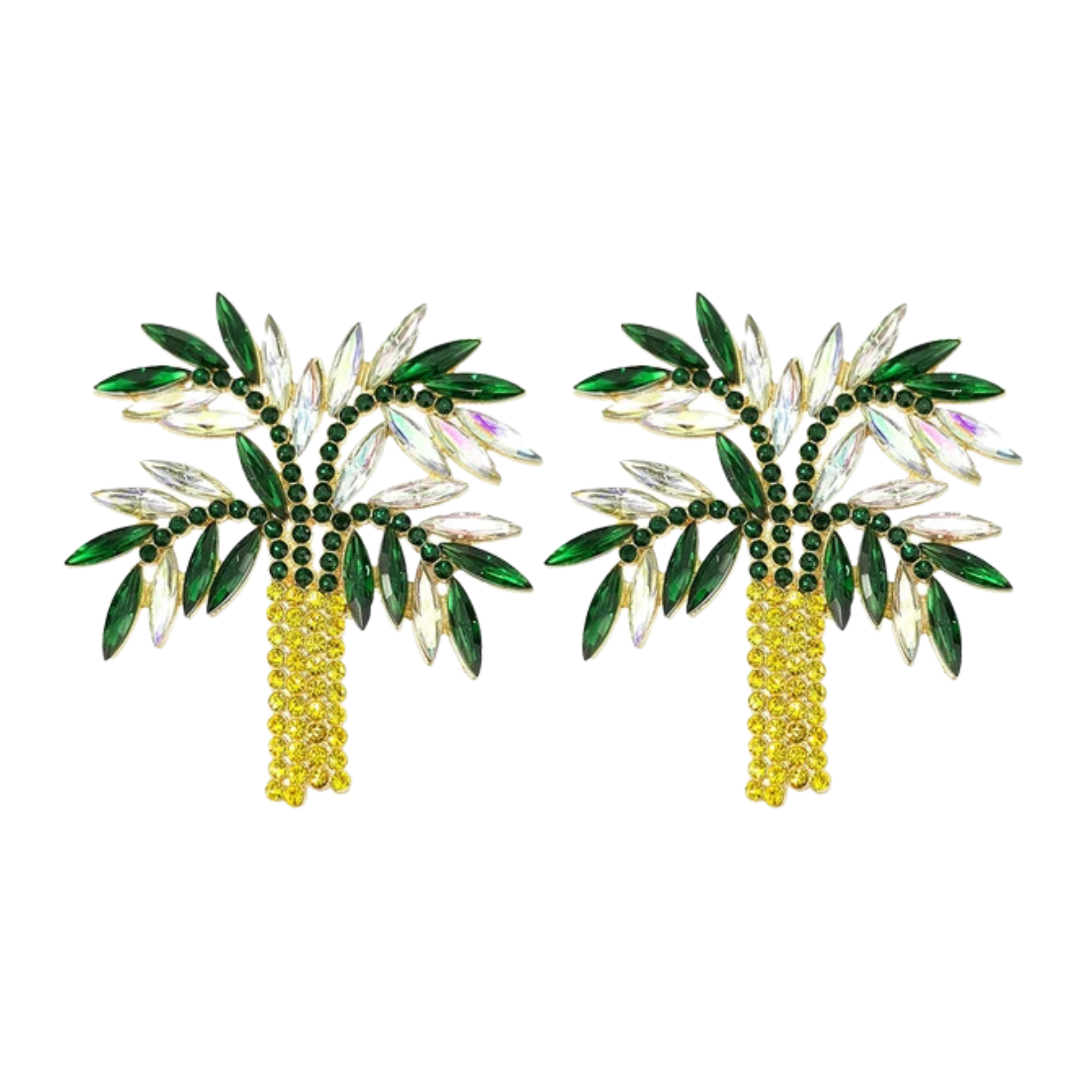 Pre Order:  Palm Tree Crystal Stud Earrings