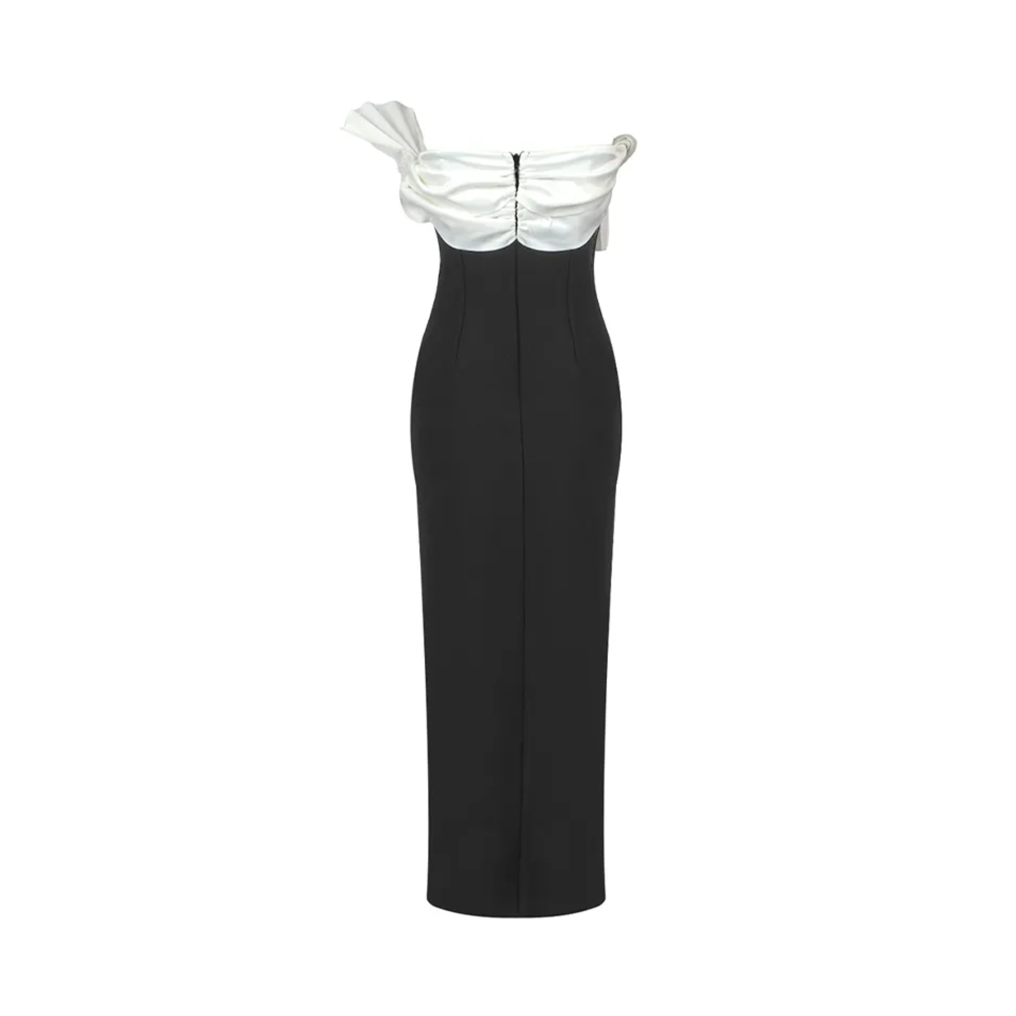 Pre Order:  Pleated Fan Strapless Midi Dress