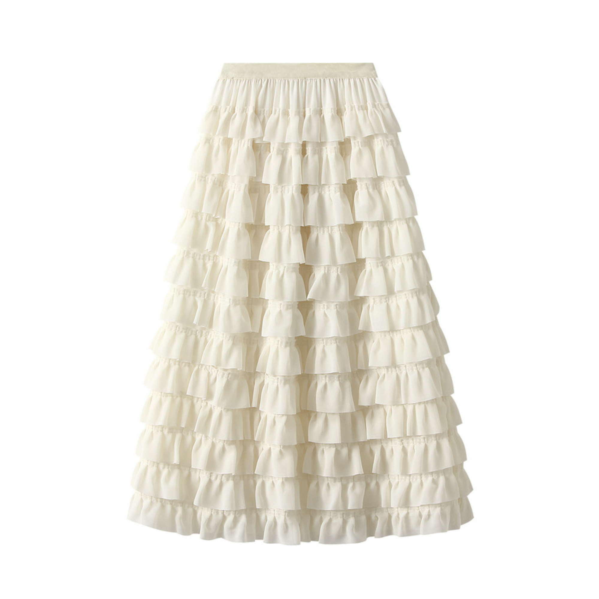 Pre Order:  Multilayer Ruffled Midi Cake Skirt