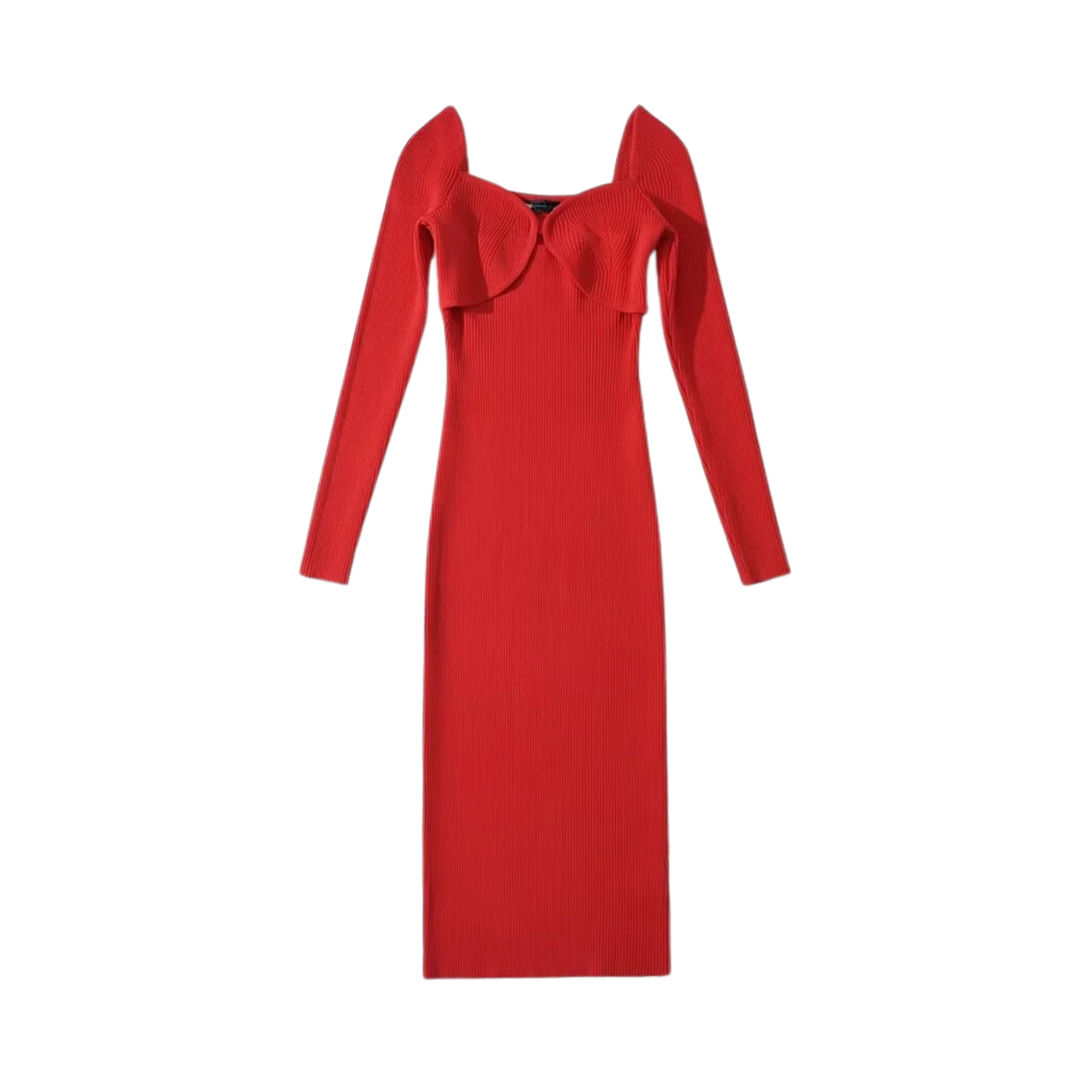 Pre Order:  Ribbed Midi Knitted Wrap Dress