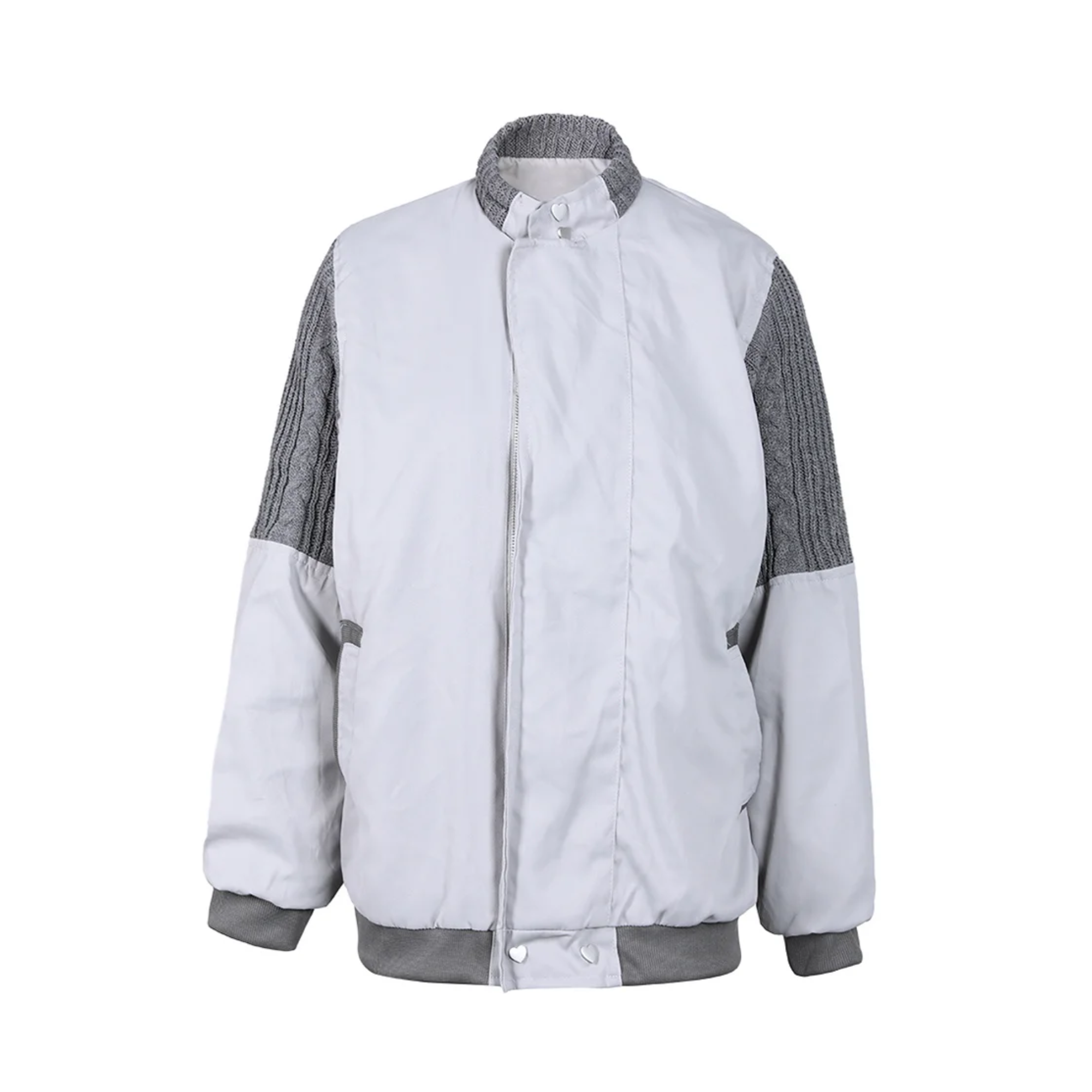 Pre Order:  Gray Knit Spliced Jacket