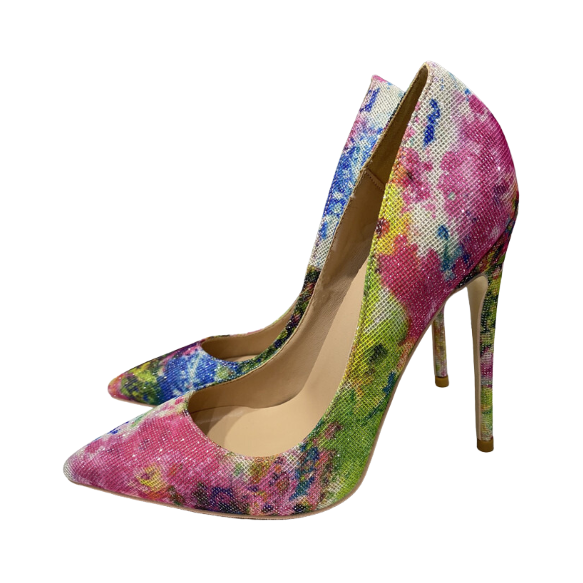 Pre Order:  Floral Sequined Pointed-Toe Pumps Shoes