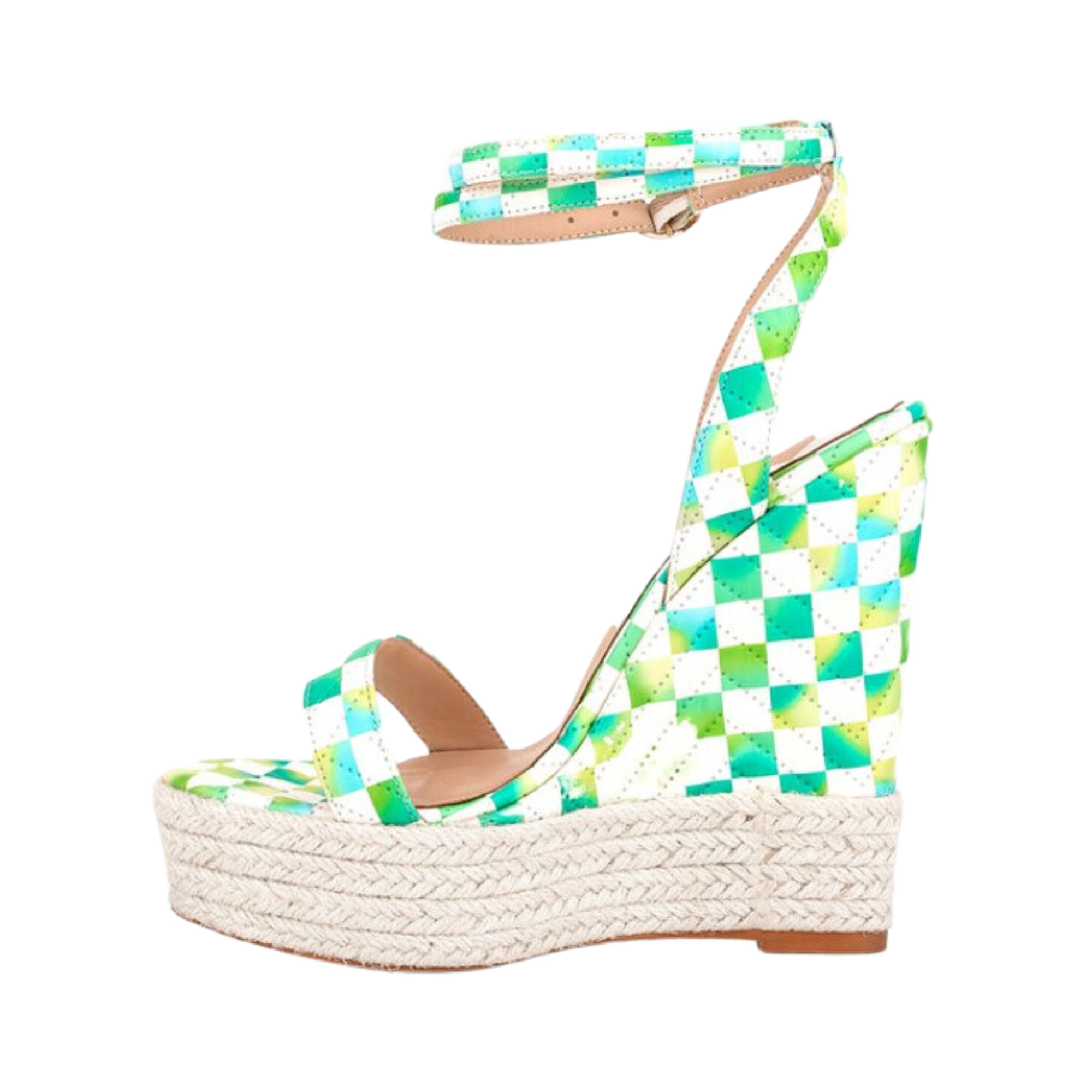 Pre Order:  Checkered Wedge Heel 14CM Sandals