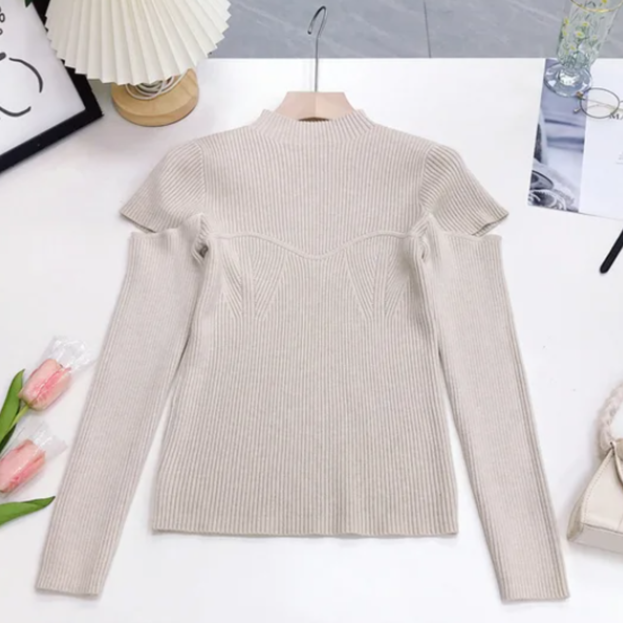 Vintage Turtleneck Knitted Hollow-Out Sweaters