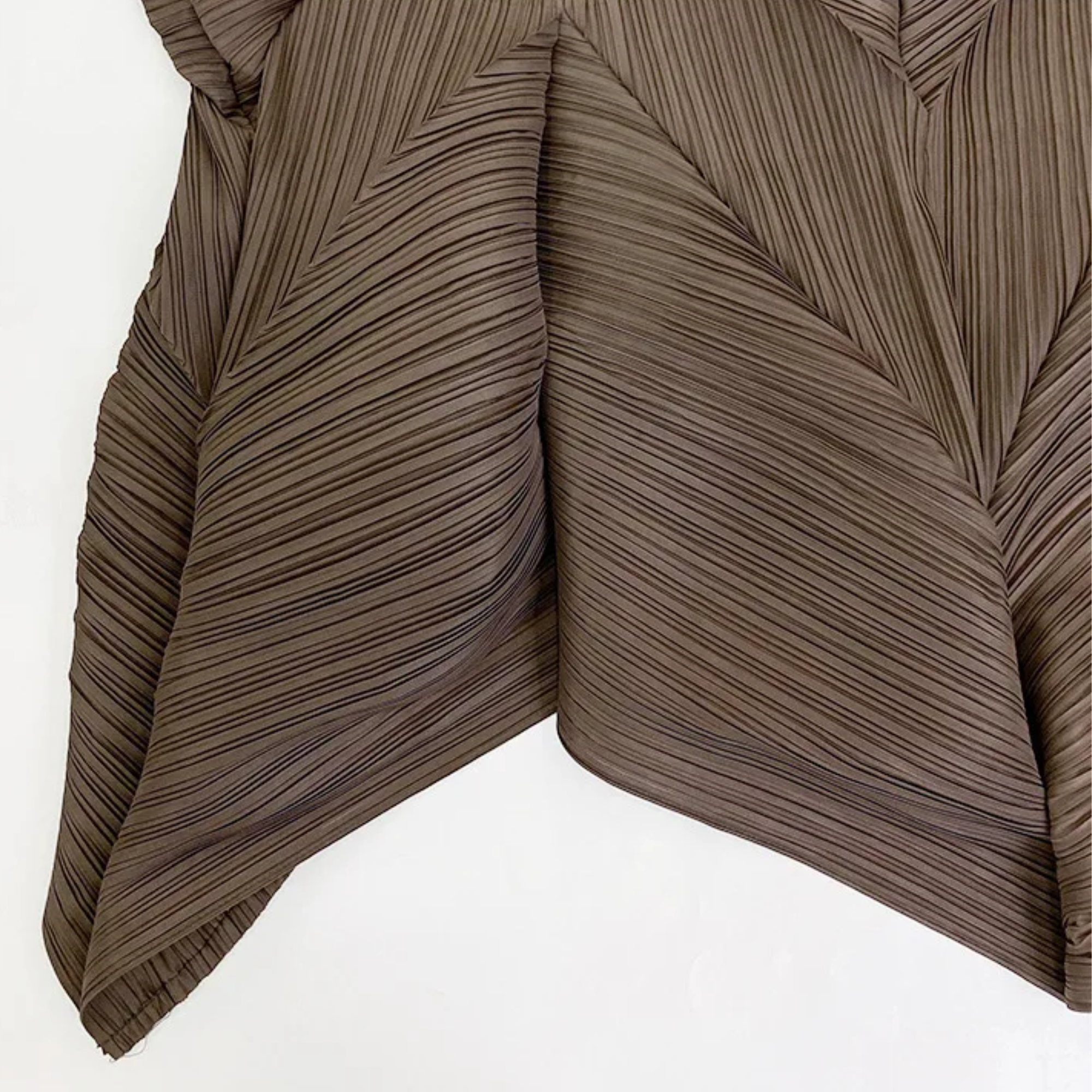 Pre Order:  Brown Irregular Pleated Top and Pants Set