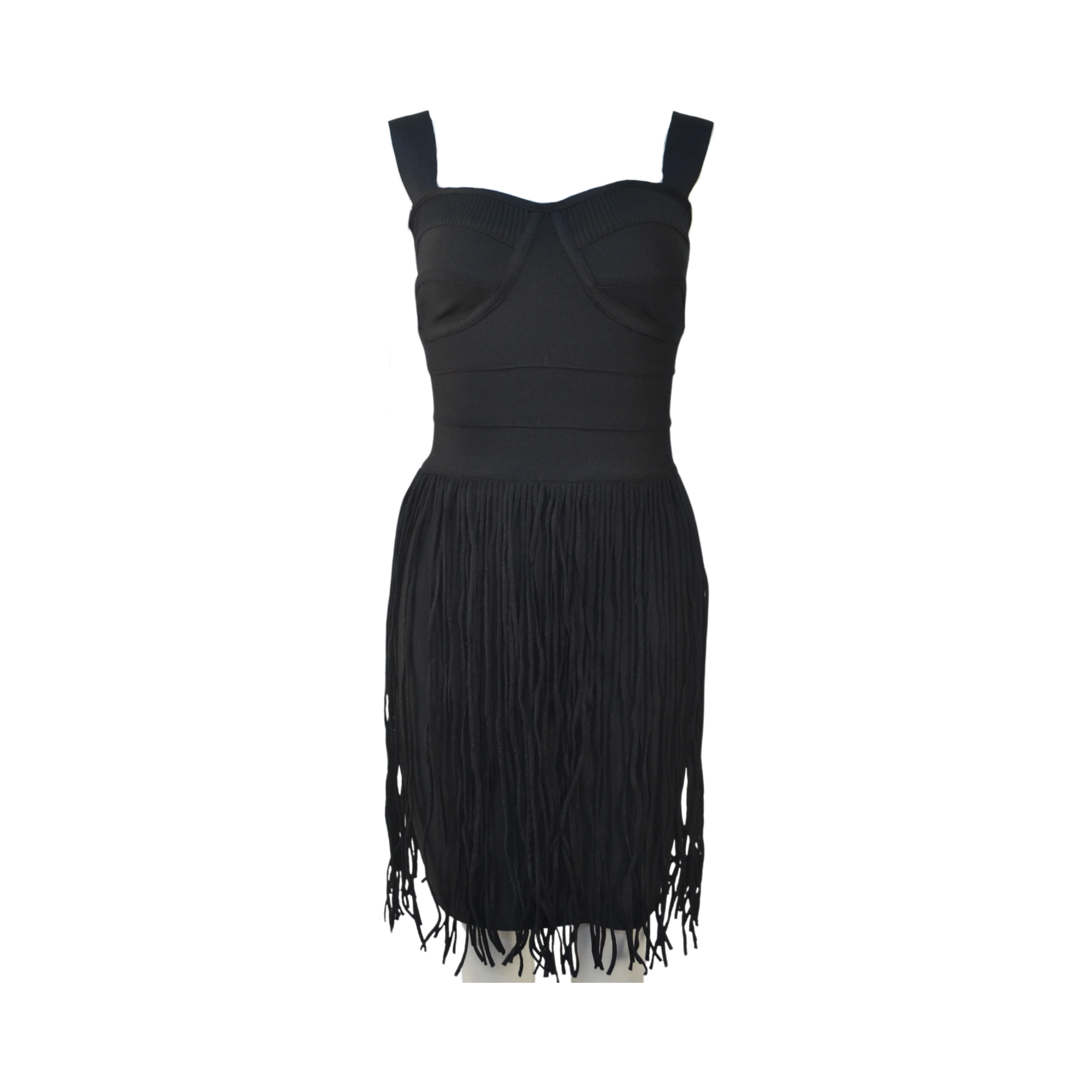 Pre Order:  V-Neck Shoulder Strap Tassel Mini Dress