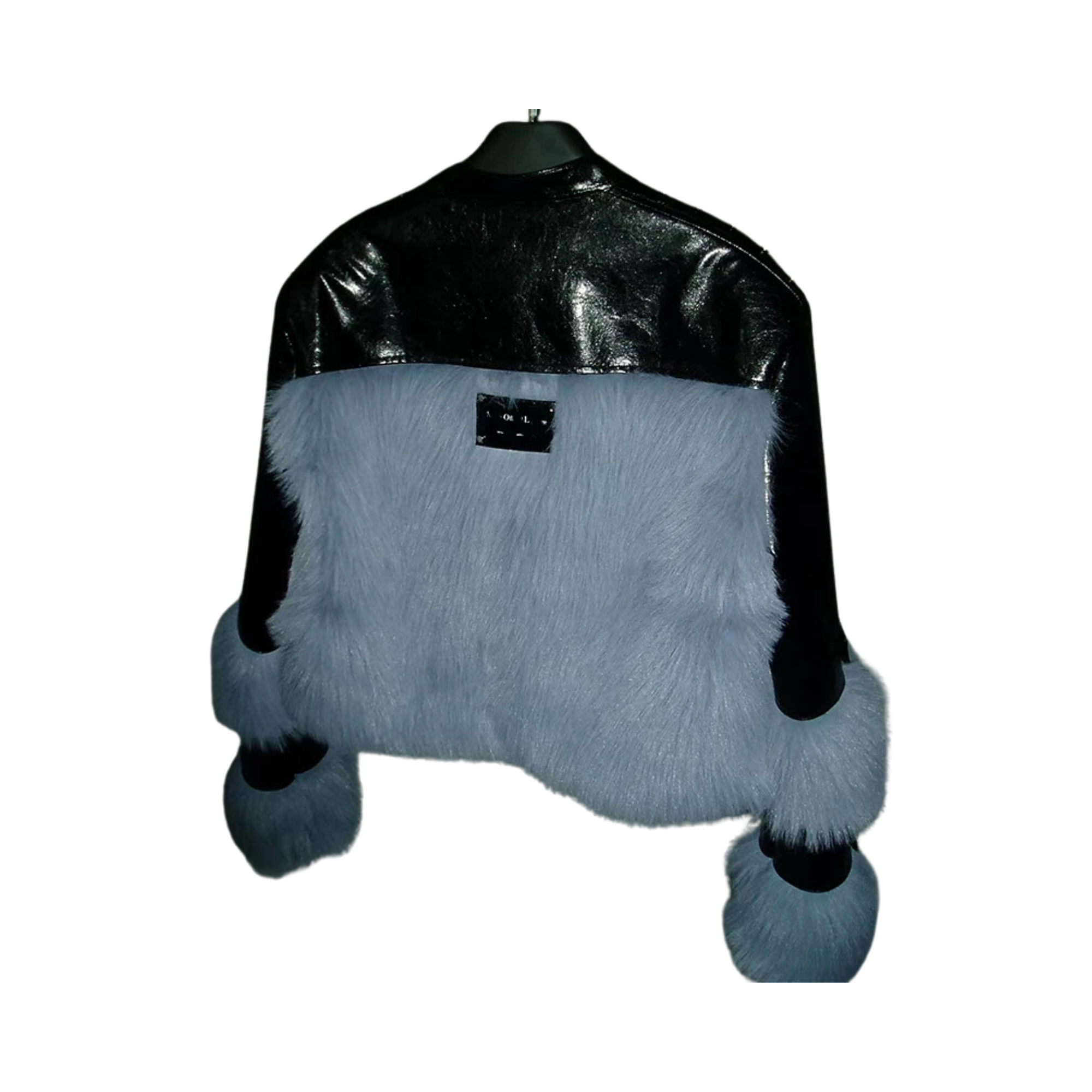 Pre Order:  Leather Faux Fur O-Neck Jacket