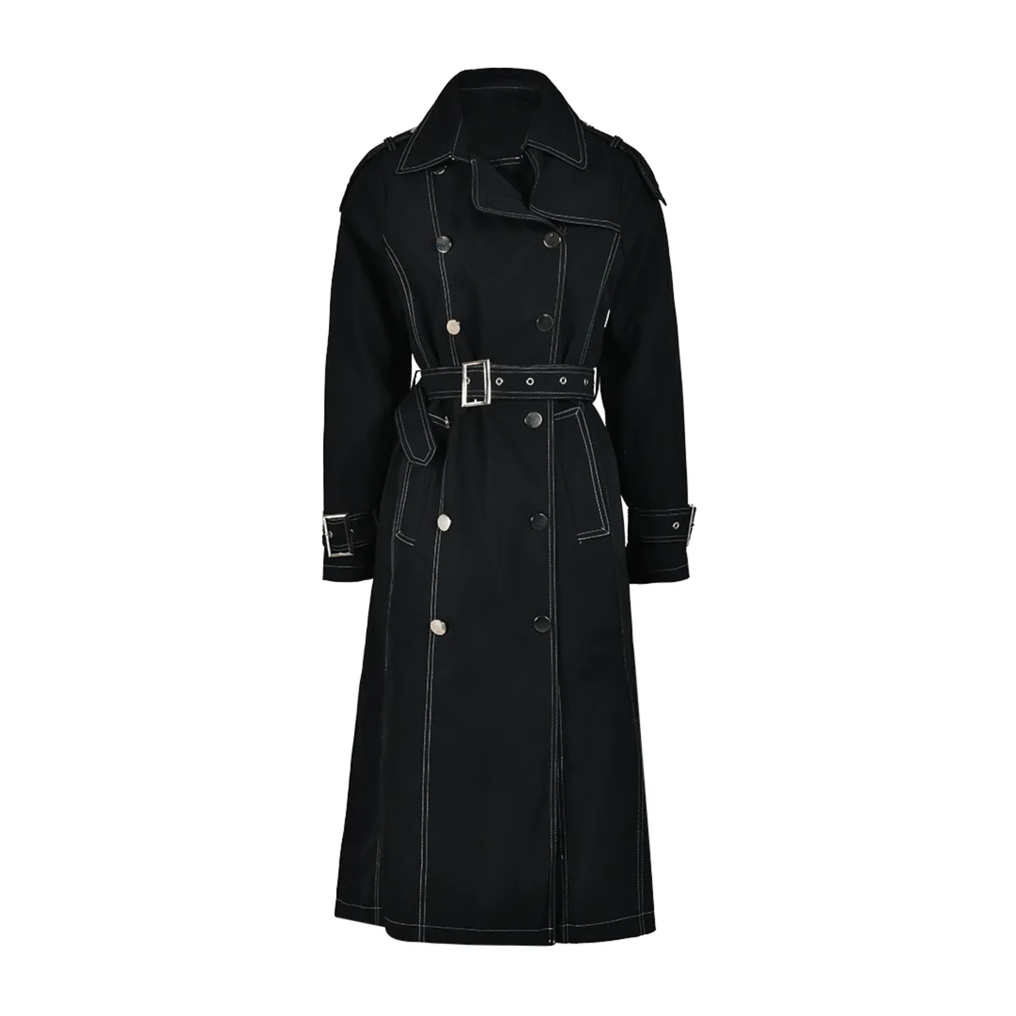 Pre Order:  Geometric Metal Buckle Trench Coat