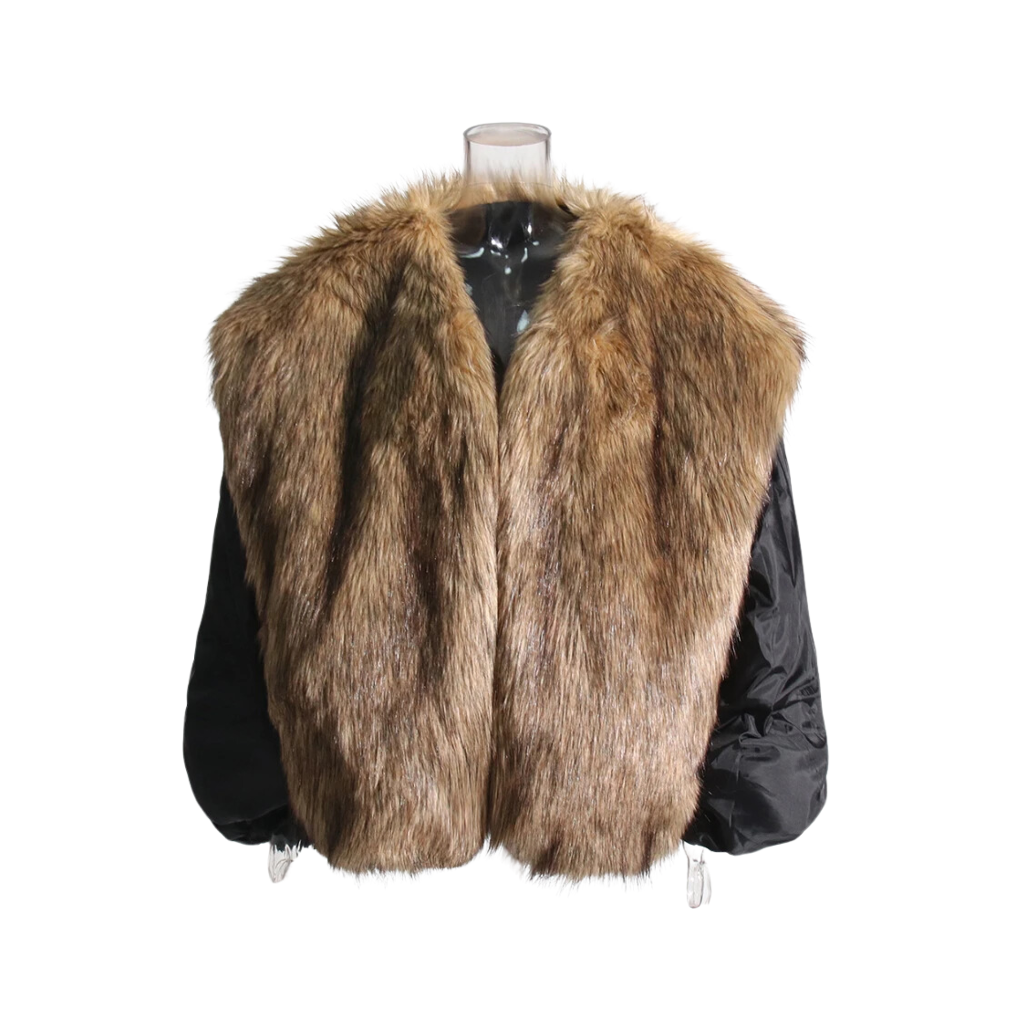 Pre Order:  Colorblock Faux Fur Coat