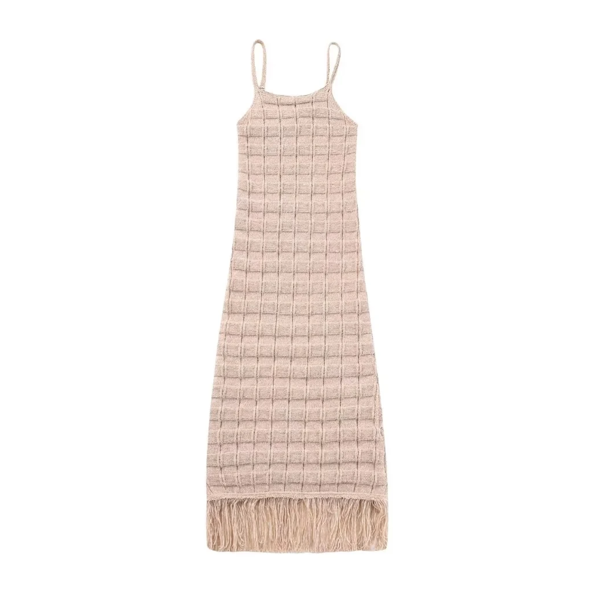 Pre Order:  Knitted Tassel Thin Strap Dress