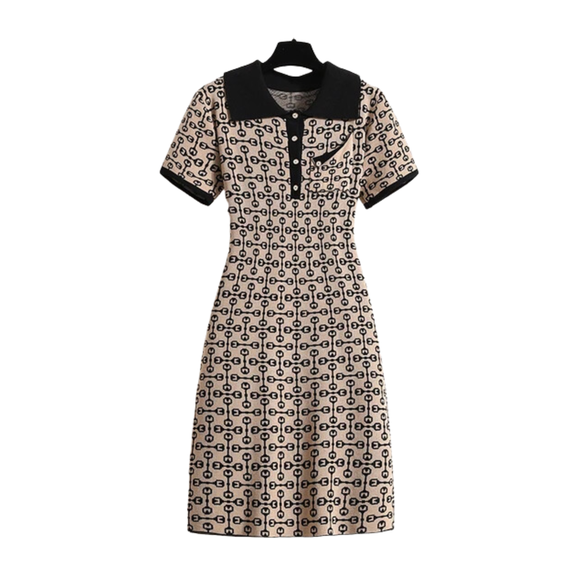 Knitted Short Sleeve Shirt Dress - Final Sale