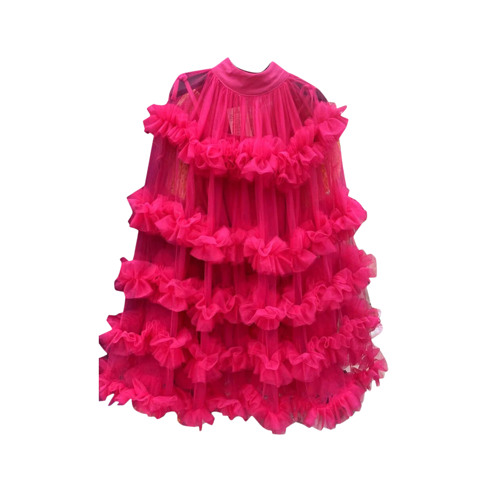 Pre Order:  Sheer Tulle Ruffle Mini Dress