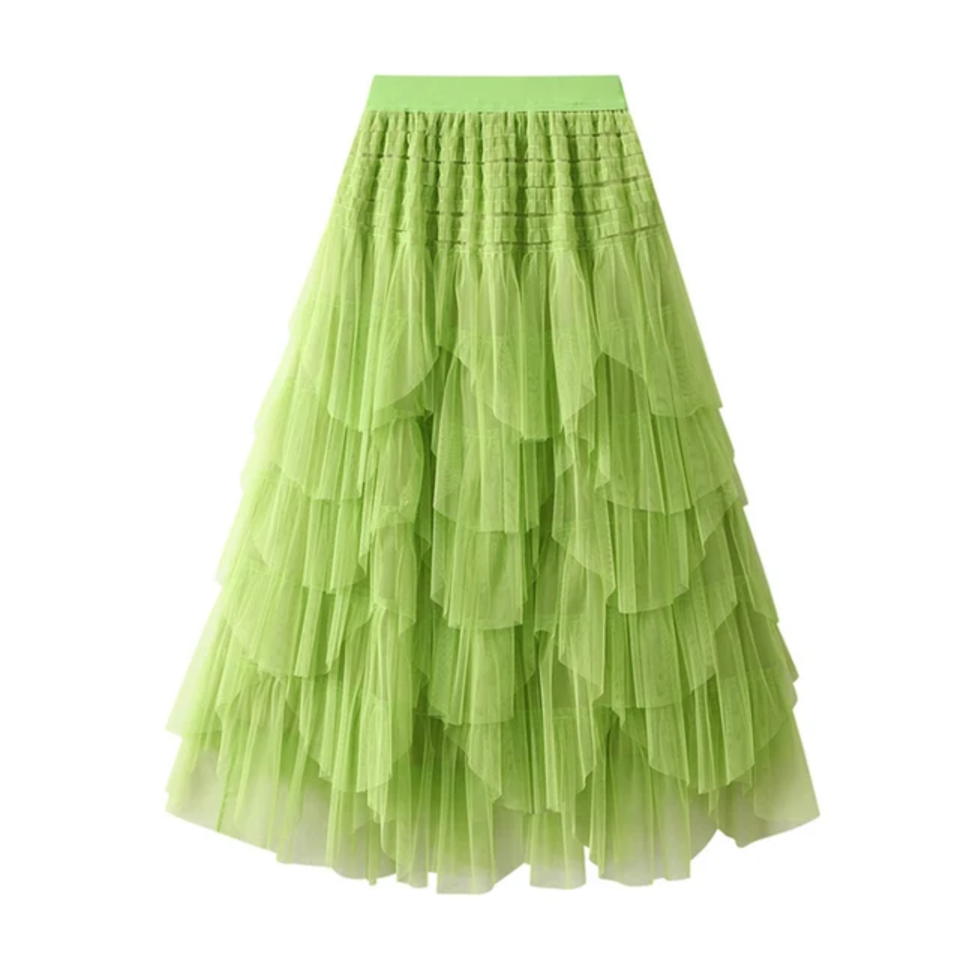 Pre Order:  Irregular Mesh A-Line Pleated Maxi Skirt