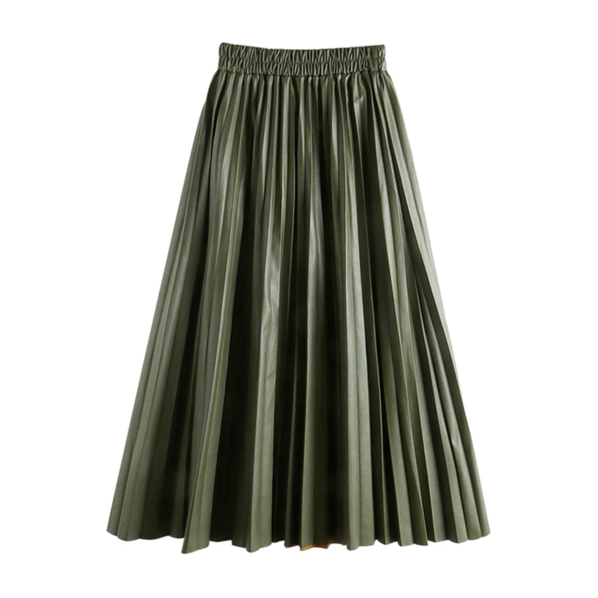 Faux Leather Pleated Maxi Skirt