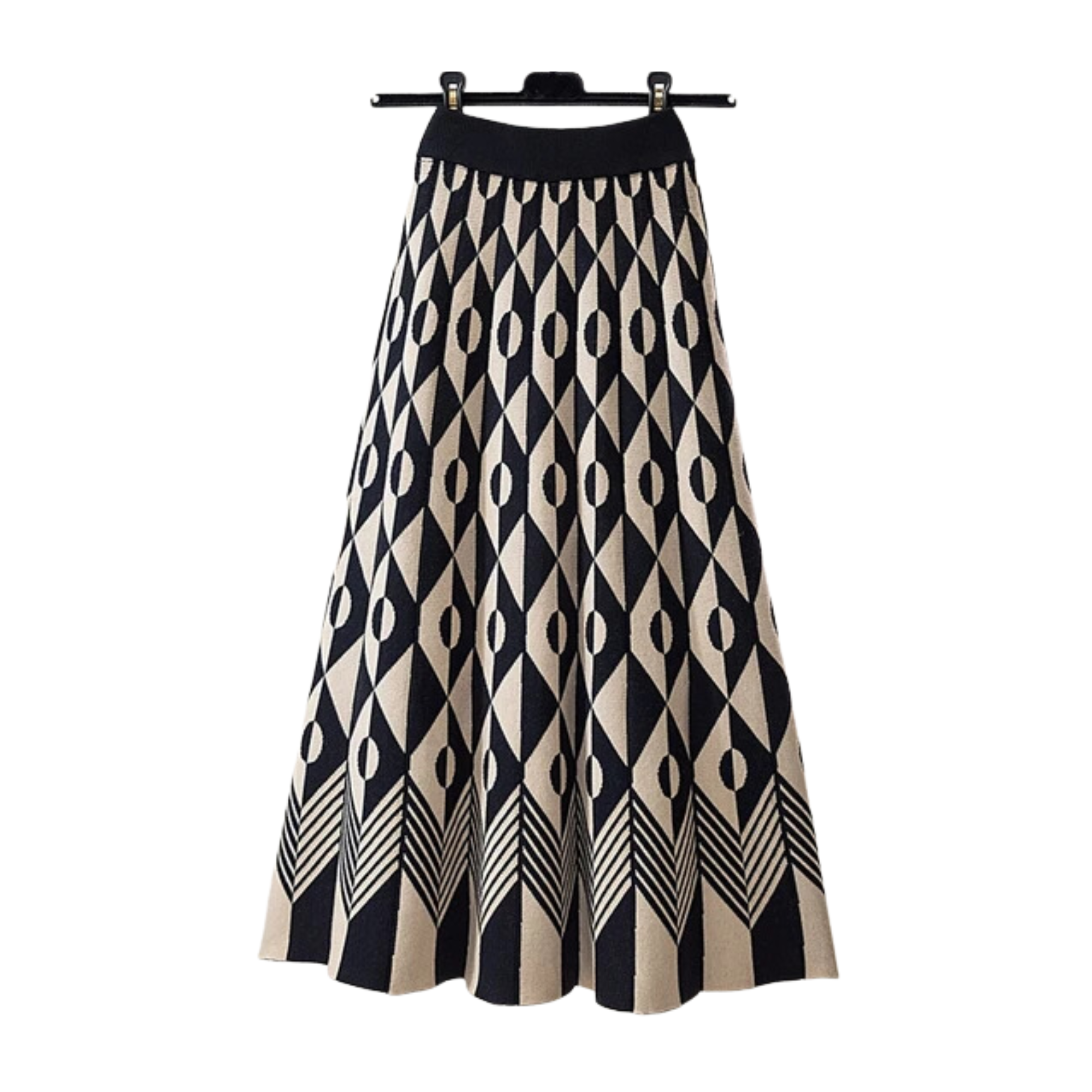 Pre Order:  Knitted Pleated A-Line Midi Skirt