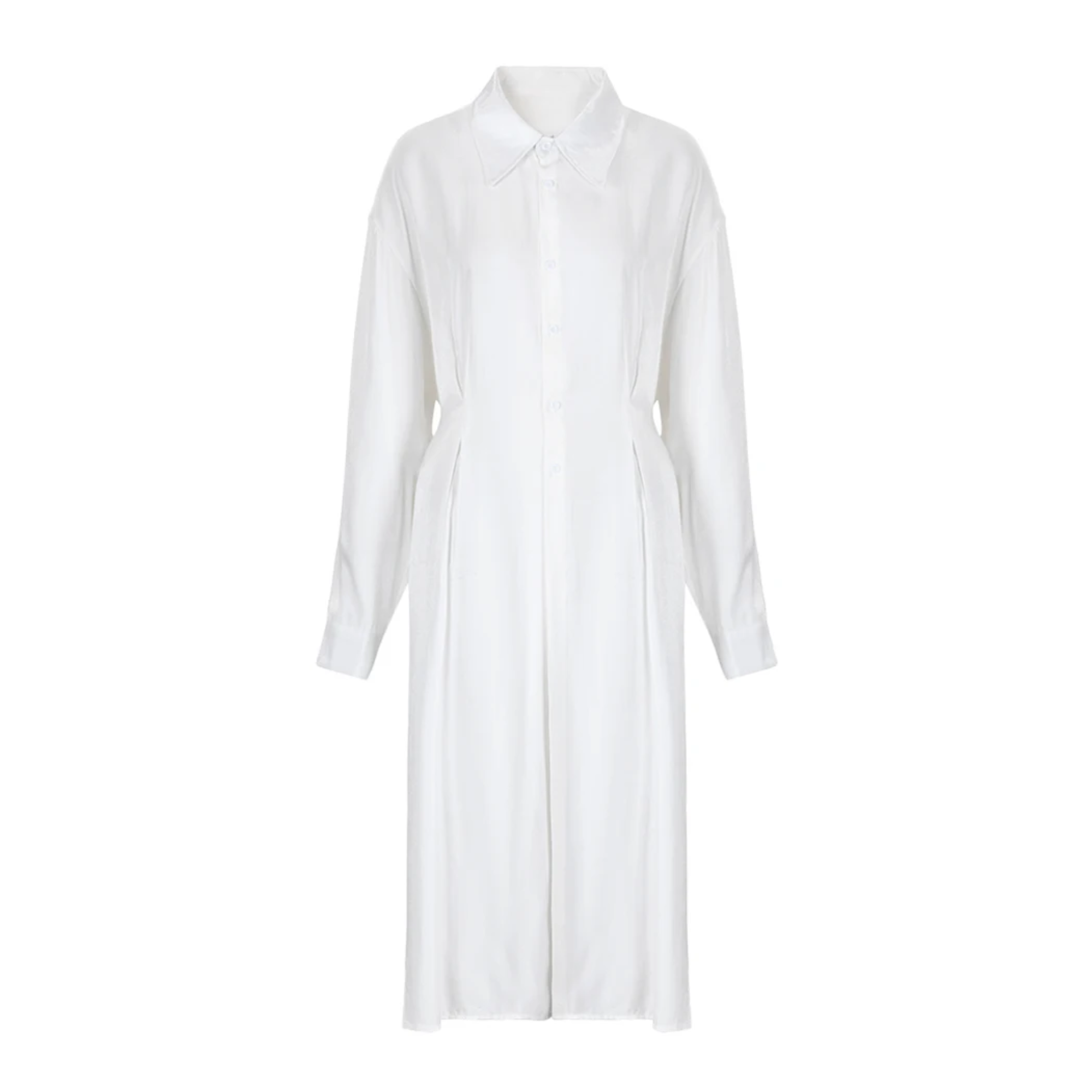 Pre Order:  Loose Fit Pleated Long-Sleeve Dress