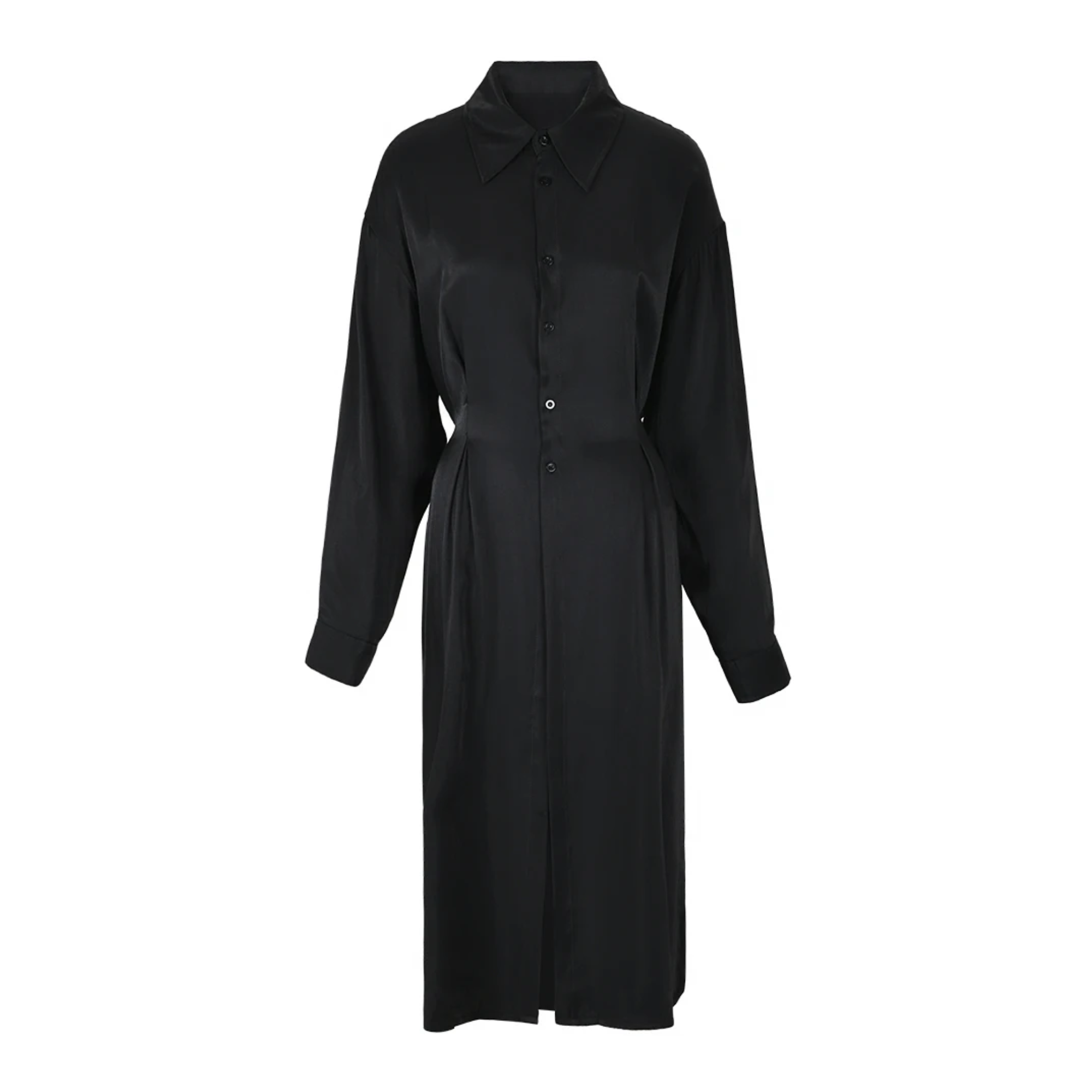 Pre Order:  Loose Fit Pleated Long-Sleeve Dress