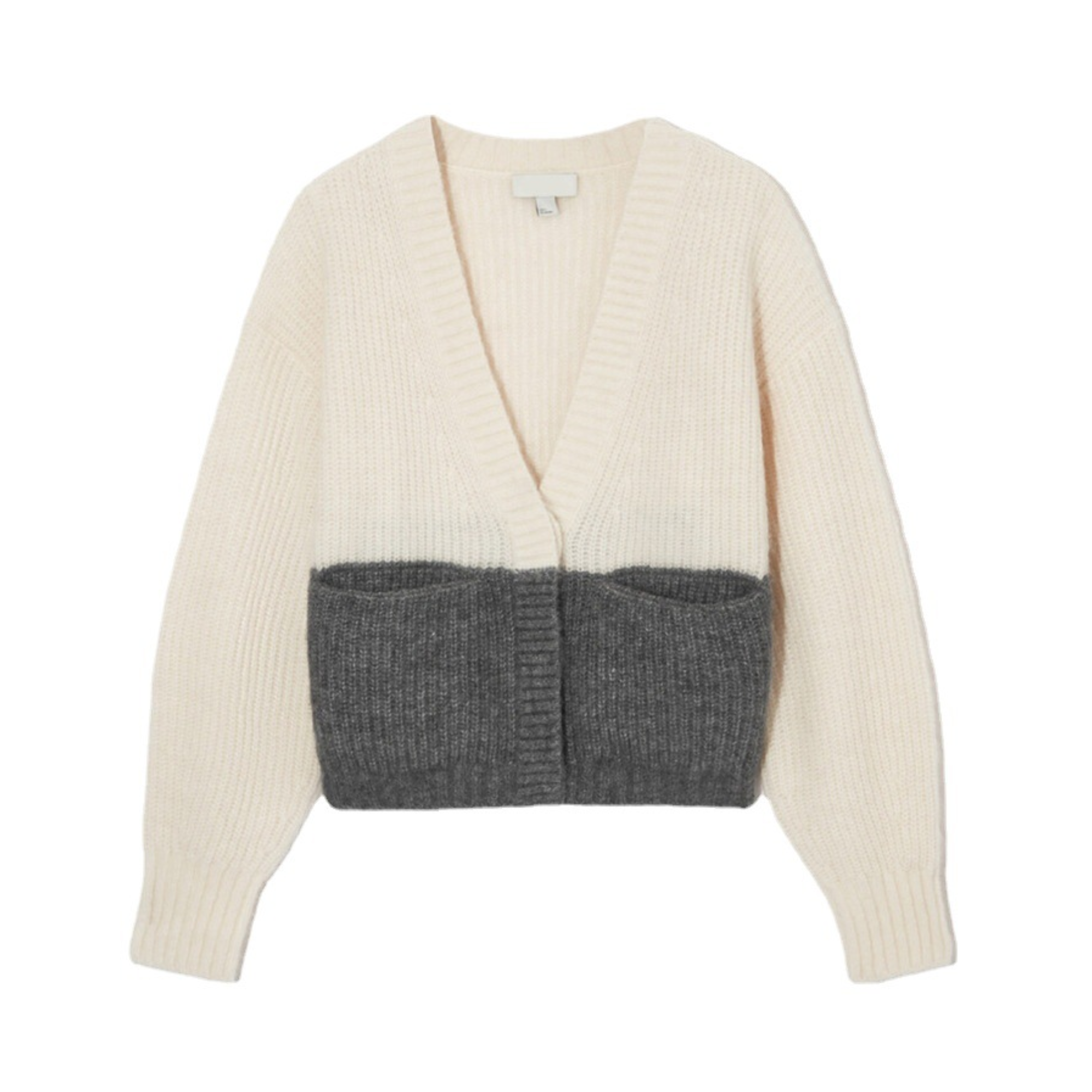 Knitted Patchwork Blended-Color Cardigan Sweater