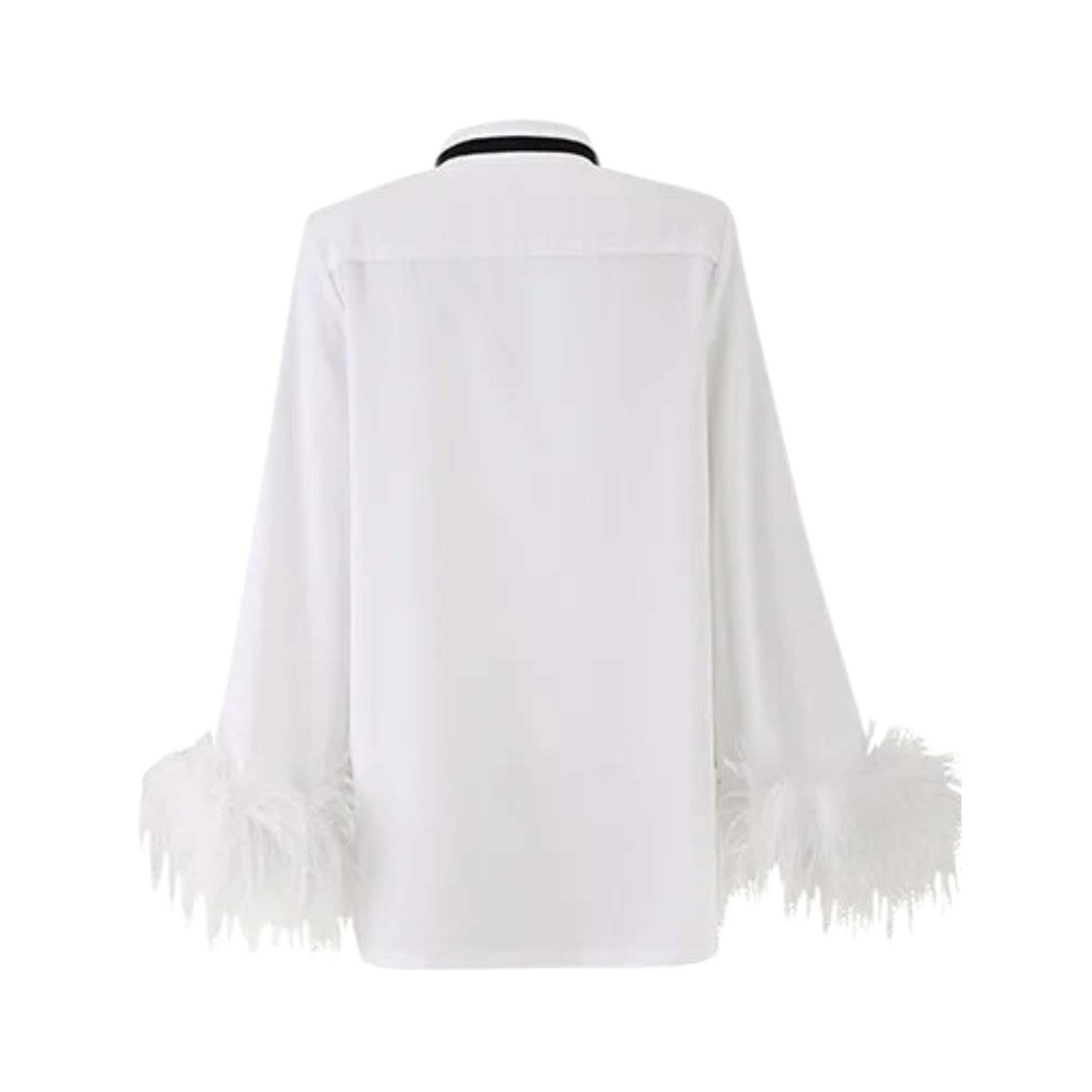 White Feather Sleeve Pullover Top