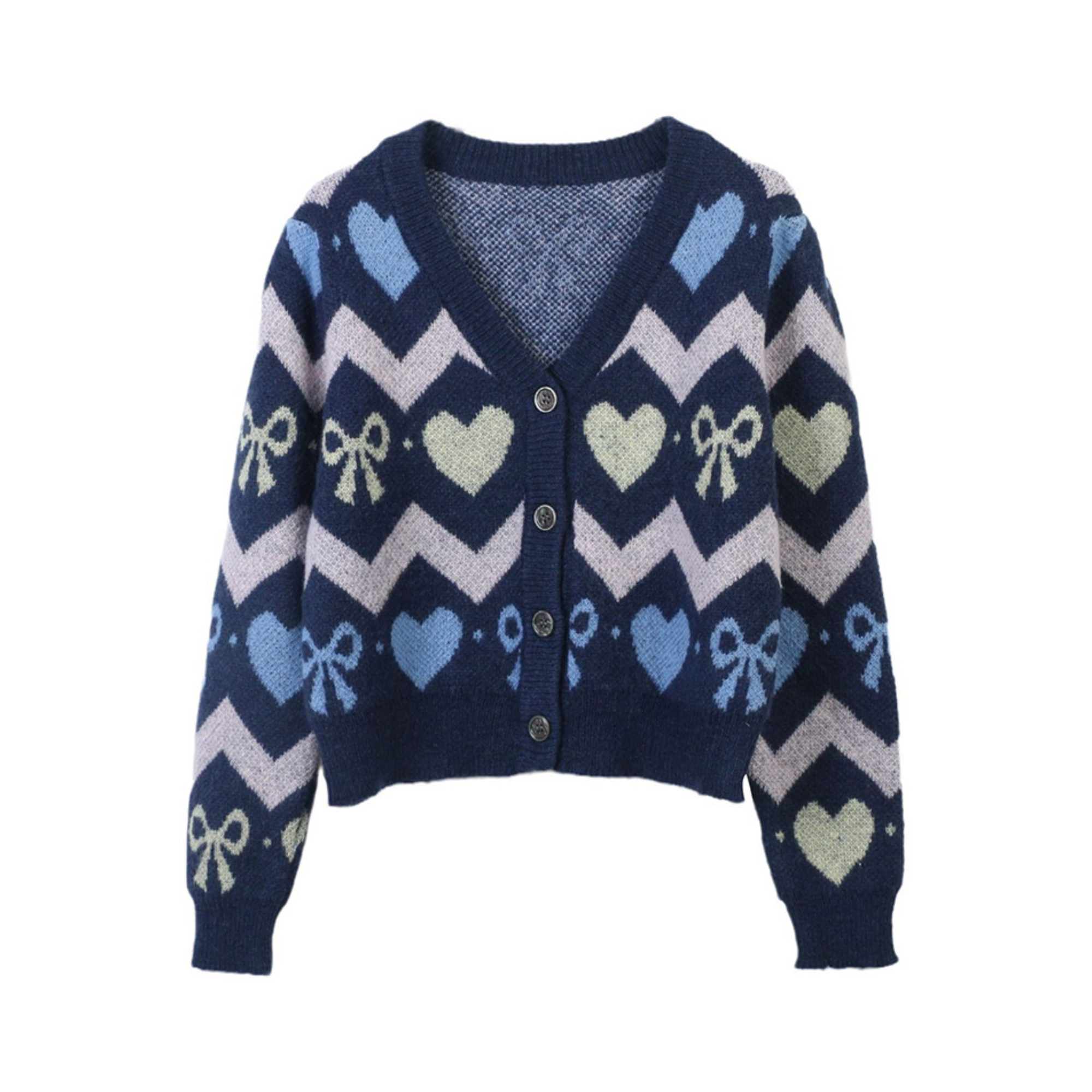 Pre Order:  Heart Bow Knitted Cardigan Sweater