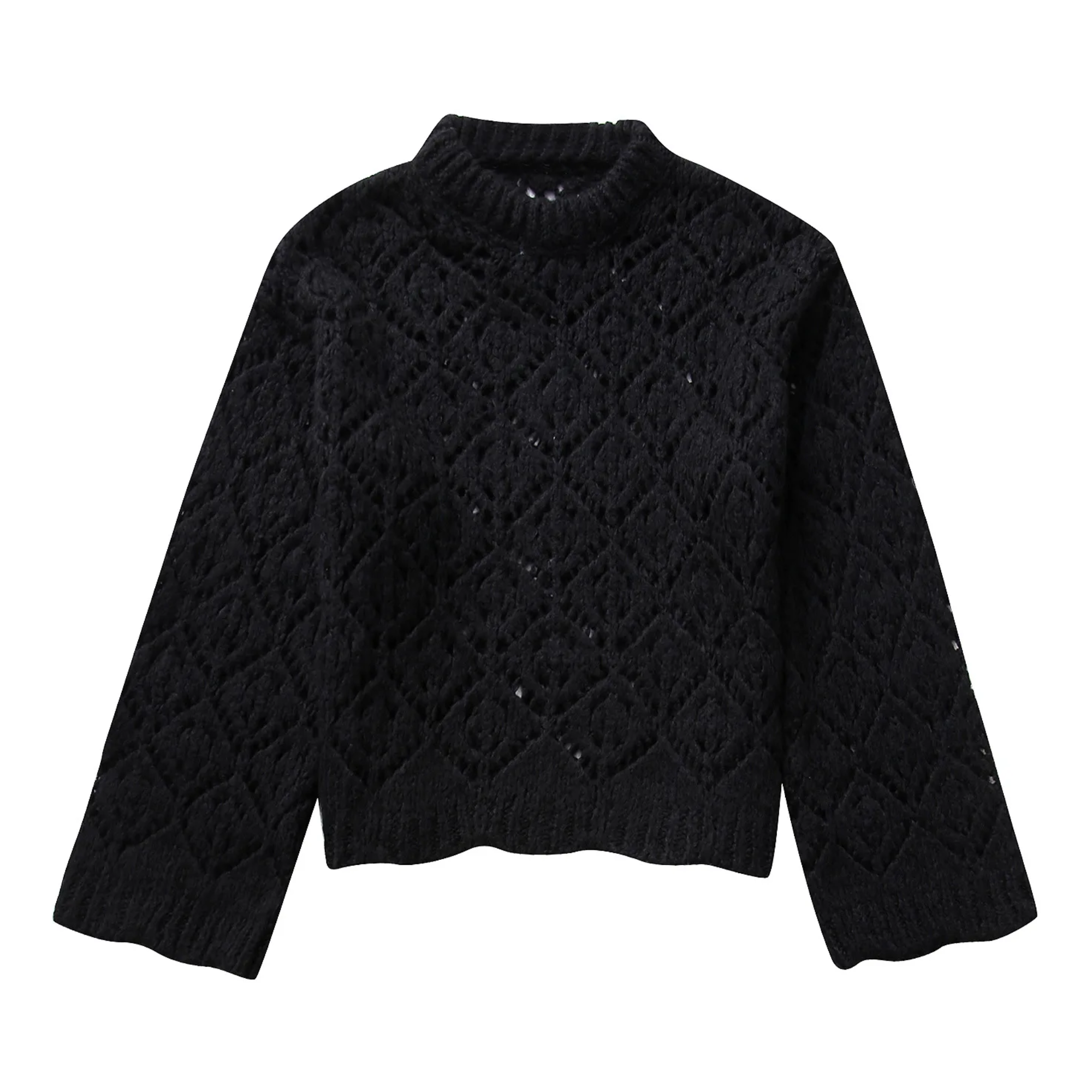 Pre Order:  Diamond Pointelle Knitted Sweater