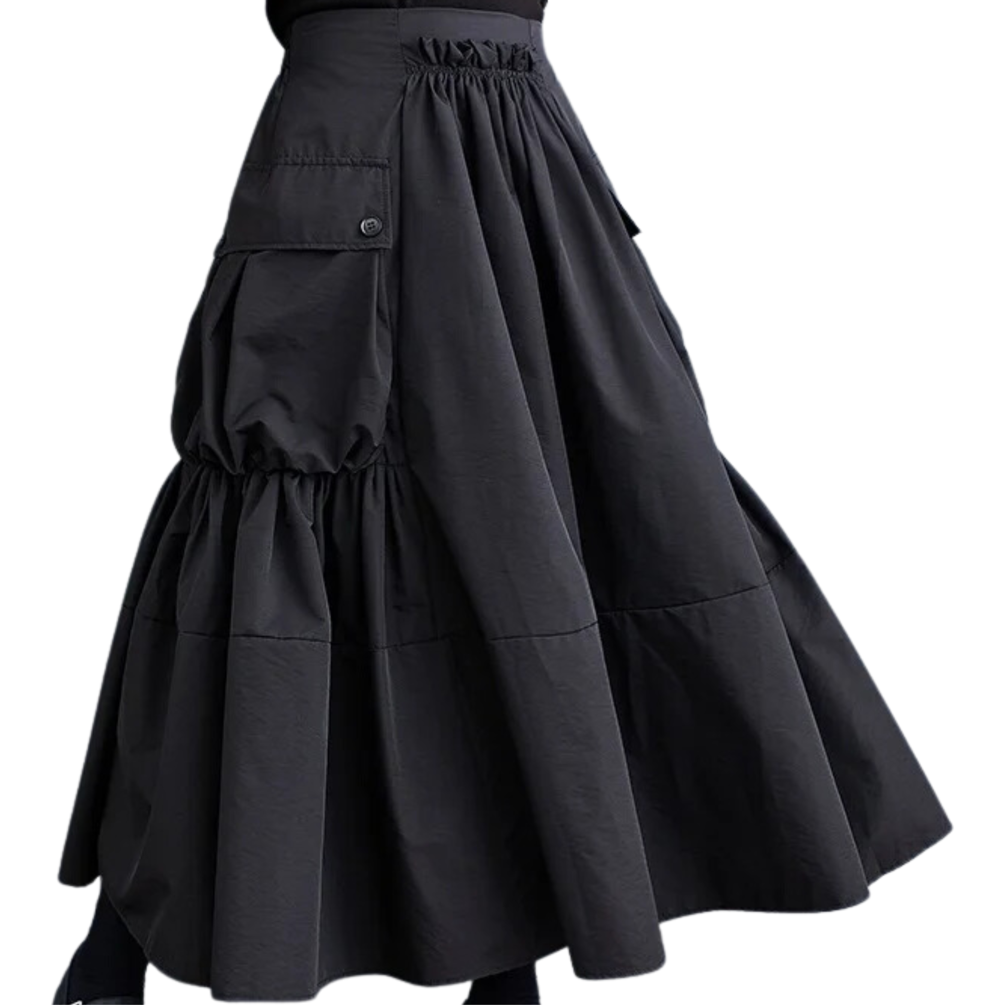 Pre Order:  A-line Pleated Big Pocket Skirt