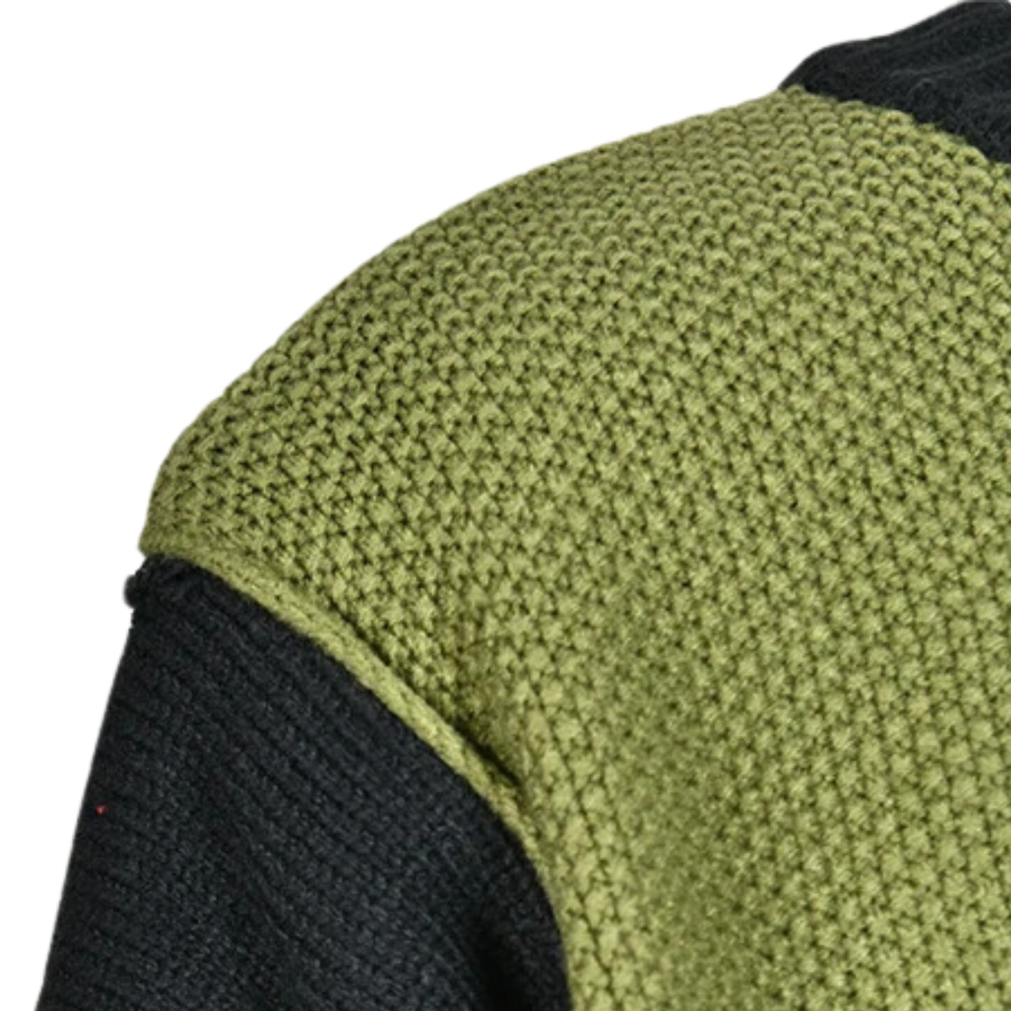 Pre Order:  Colorblock Knitted Green Pullover Sweater