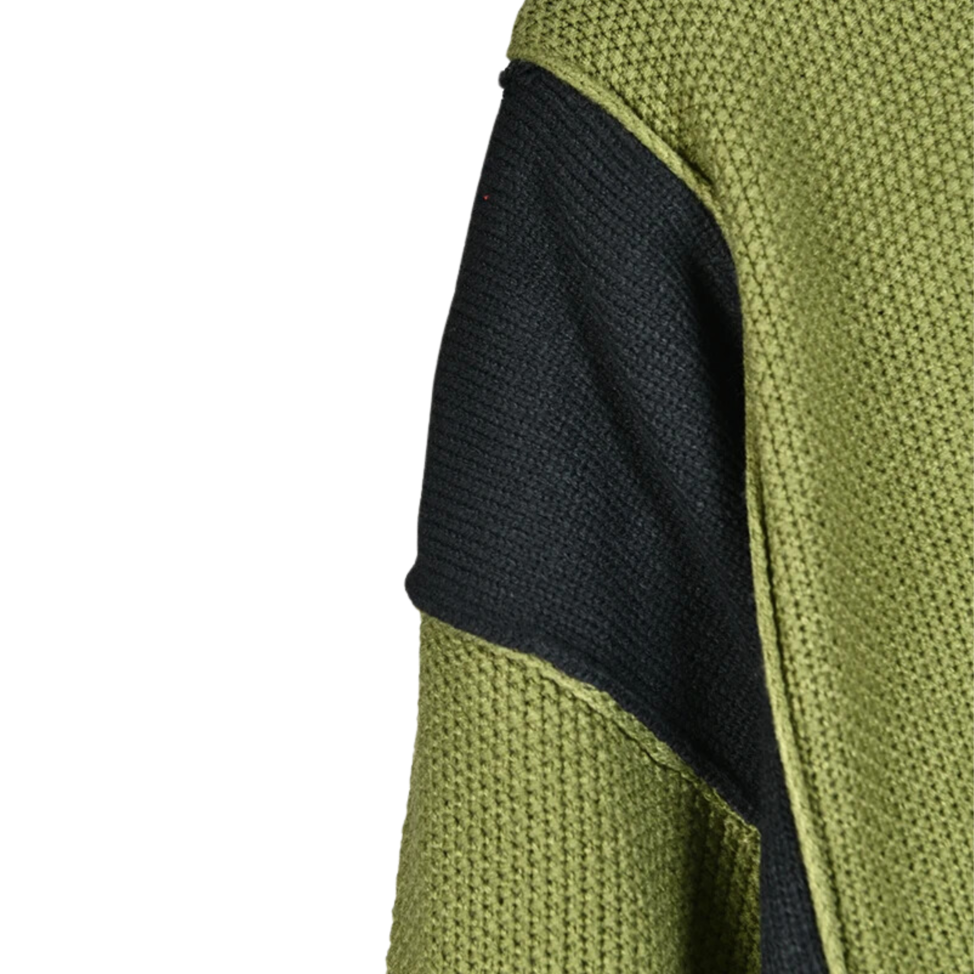 Pre Order:  Colorblock Knitted Green Pullover Sweater