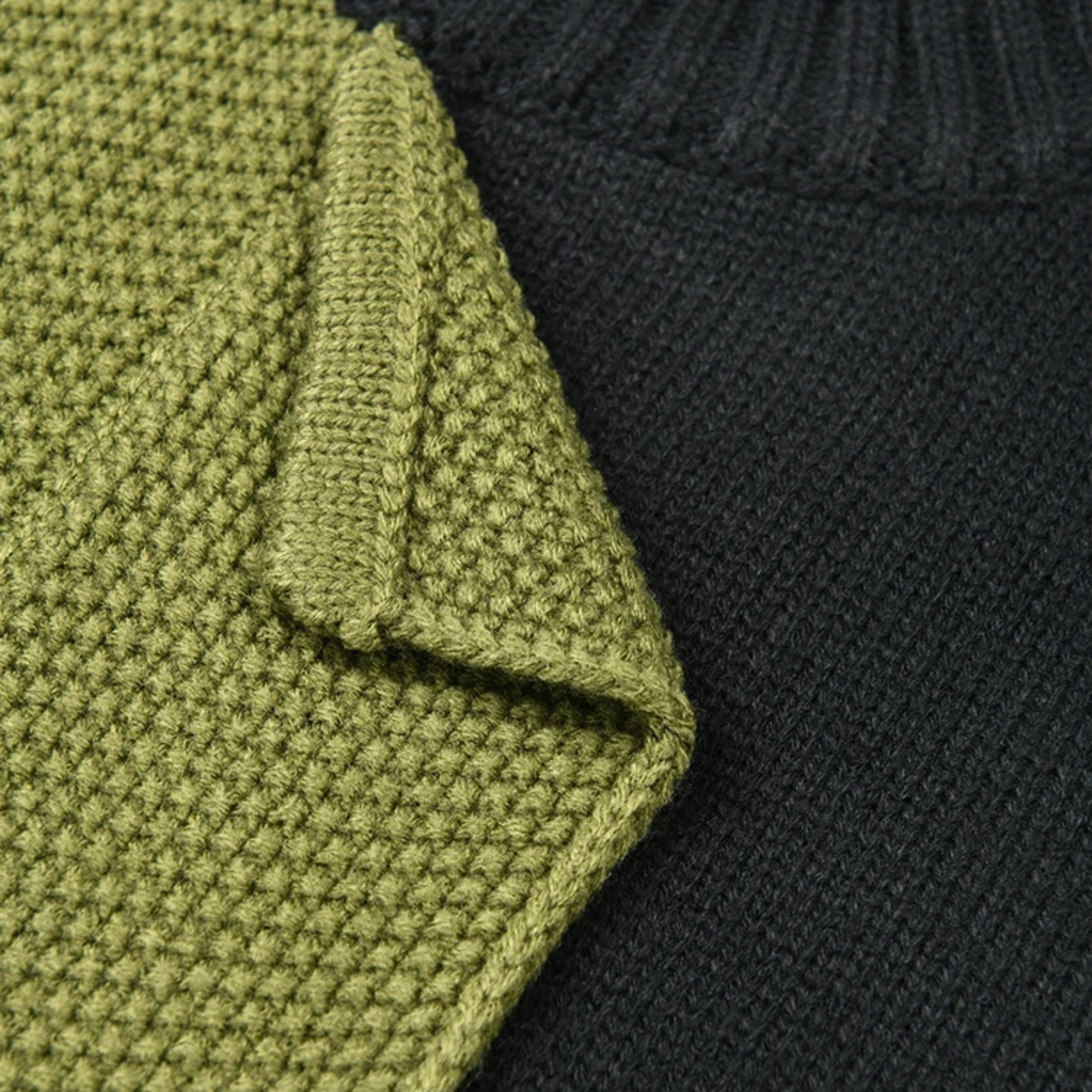 Pre Order:  Colorblock Knitted Green Pullover Sweater