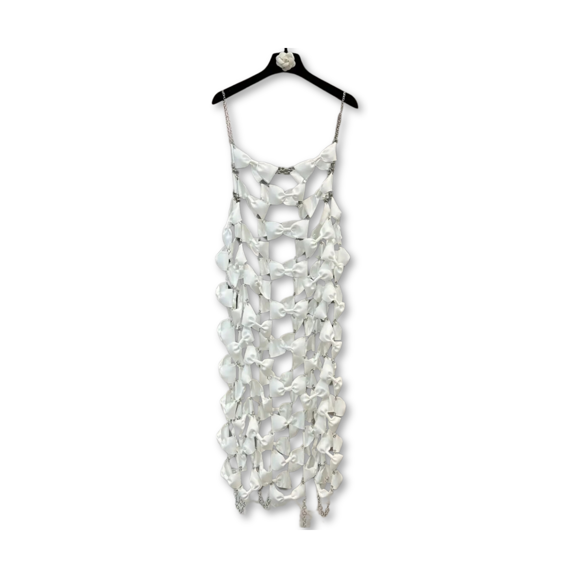 Pre Order:  Bowknot Patchwork Chain Strap Dress