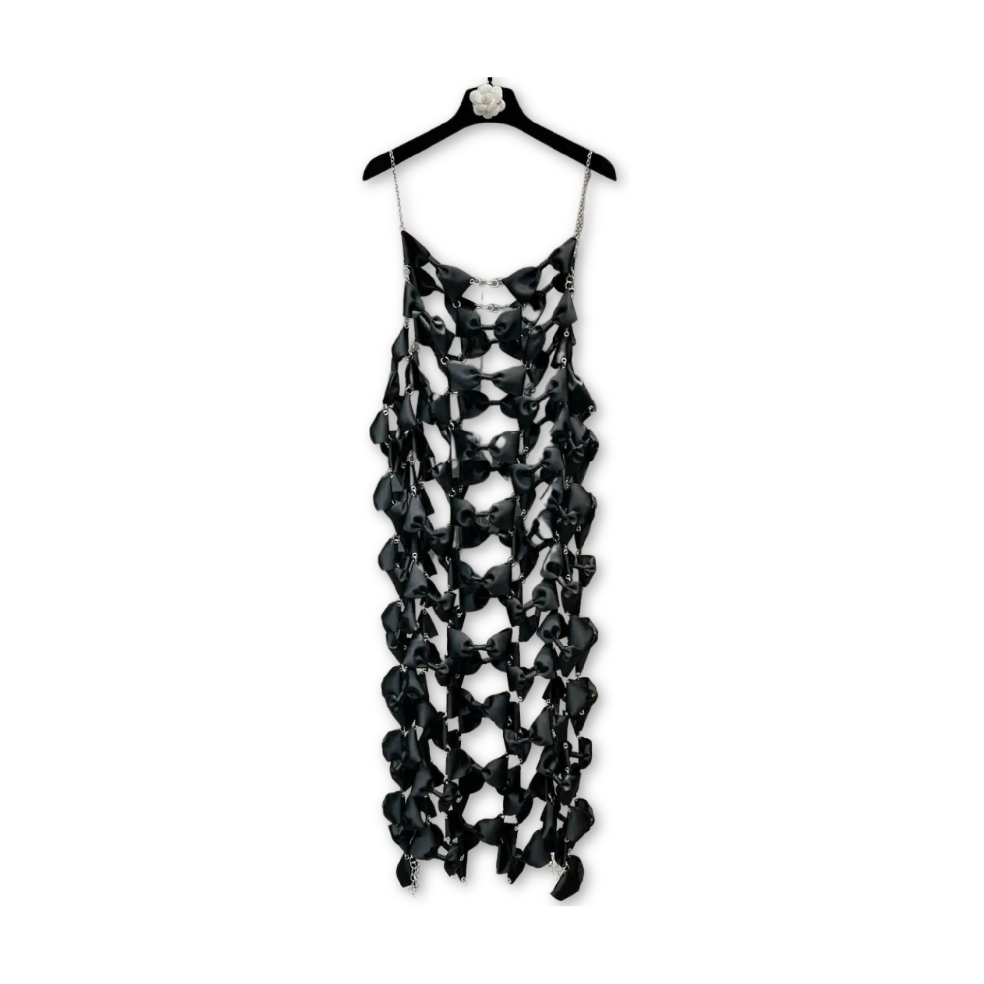 Pre Order:  Bowknot Patchwork Chain Strap Dress