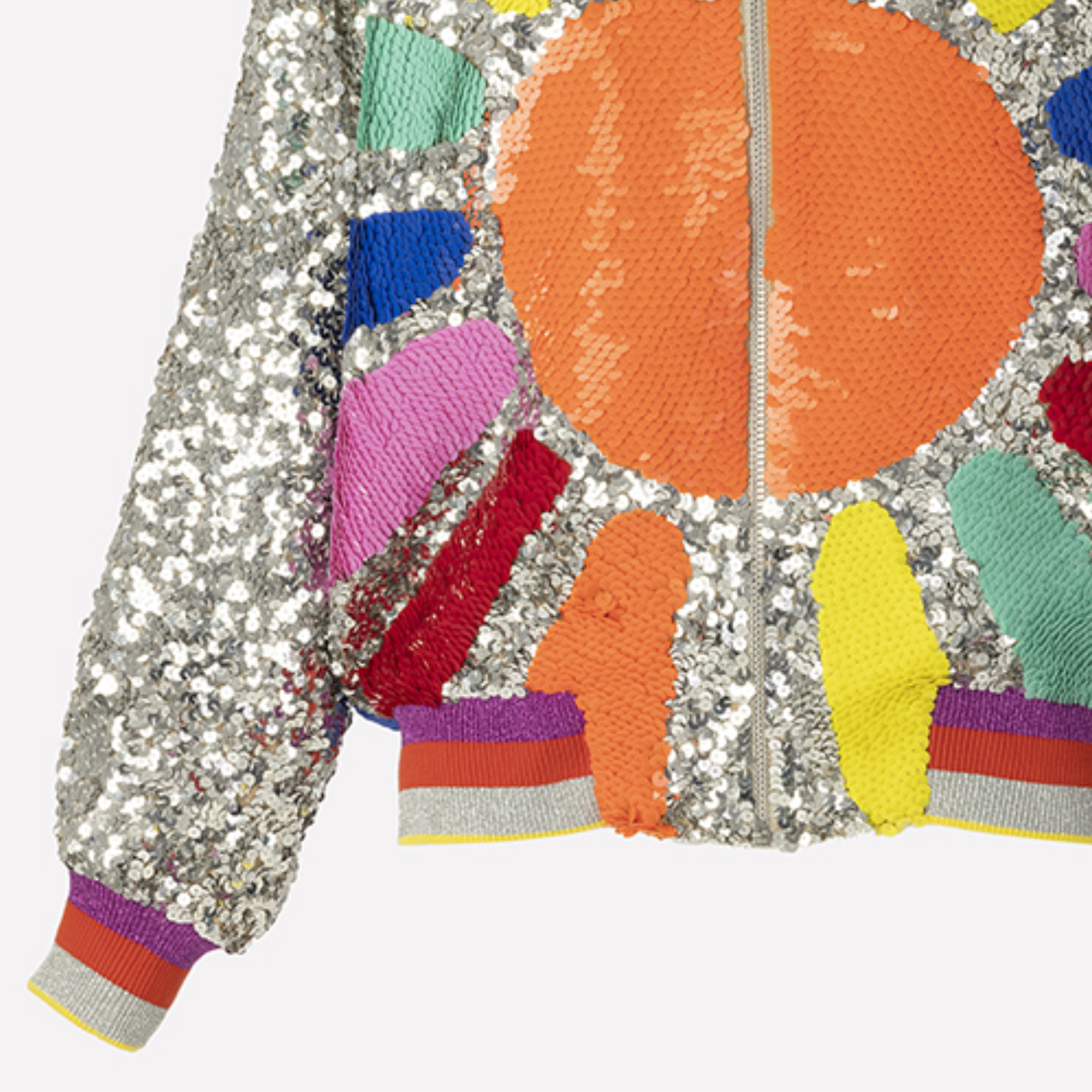 Pre Order:  Multicolor Sequined Loose Zipper Jacket