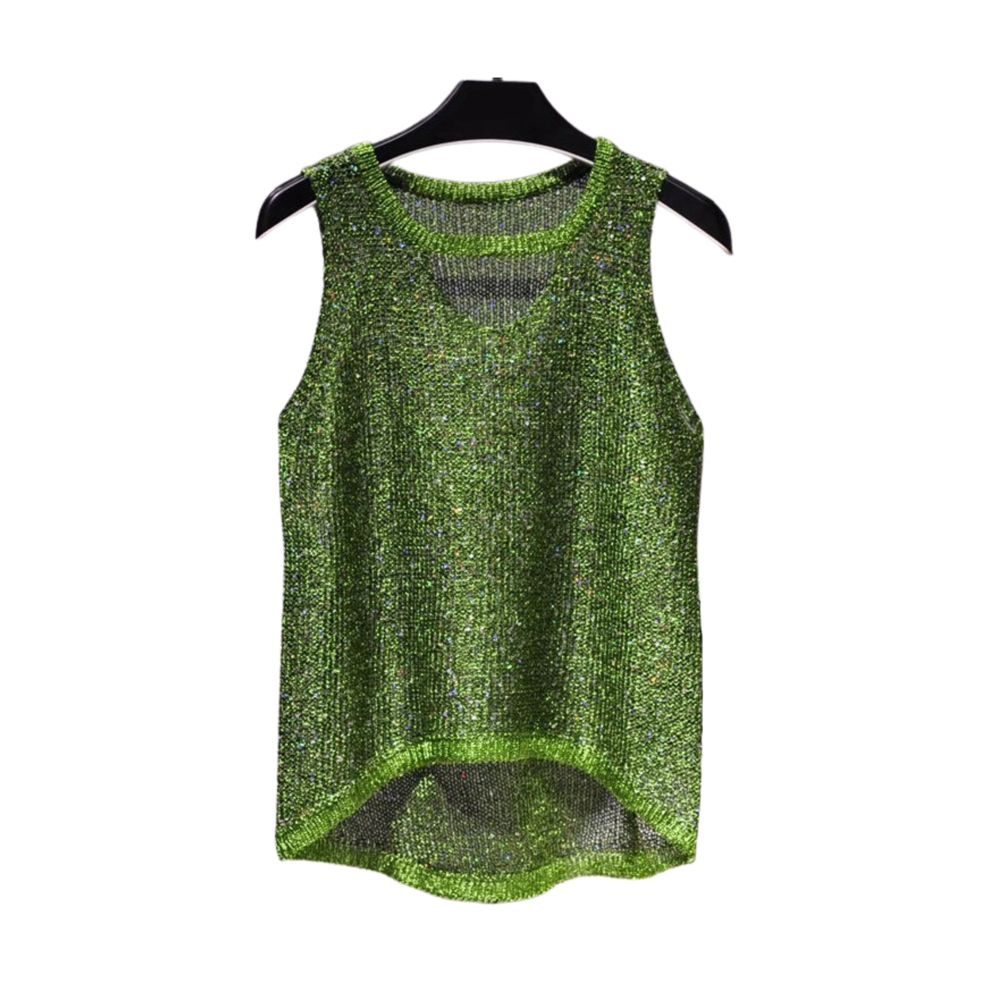 Sequined Hollow-Out Tank Top