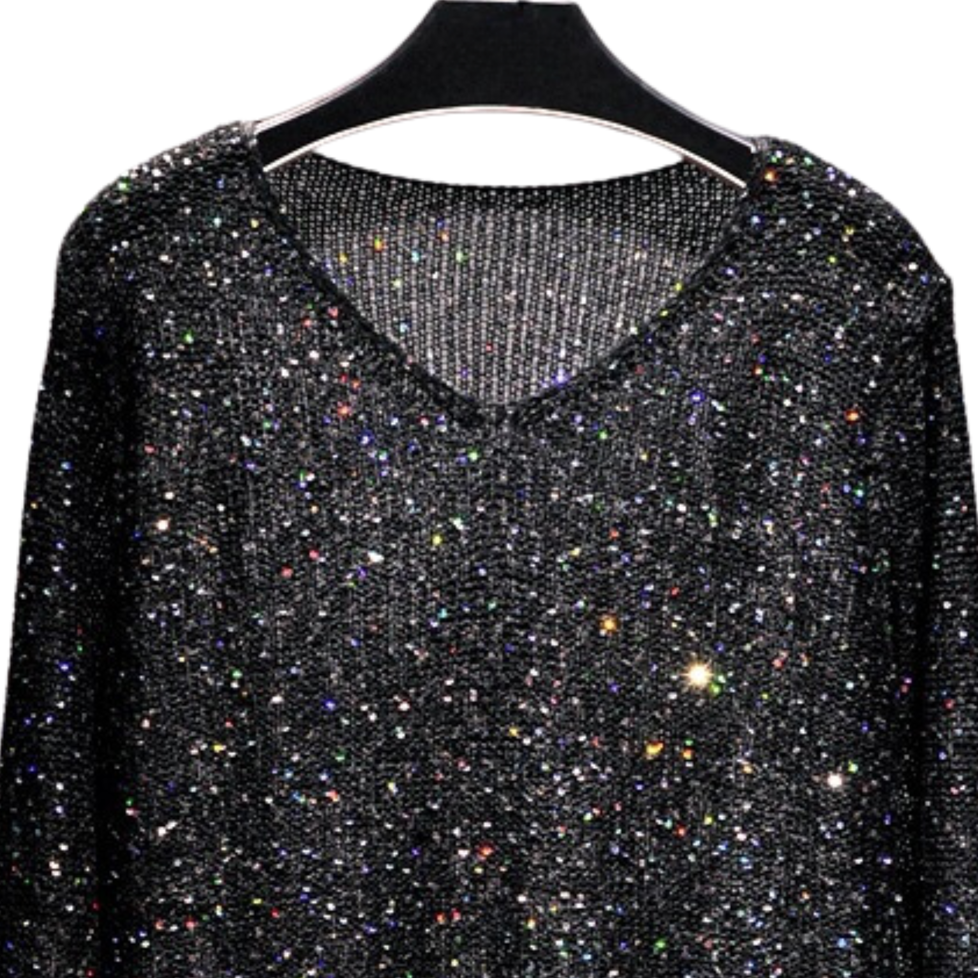 Pre Order:  Knitted Sequined Hollow-Out Sweater